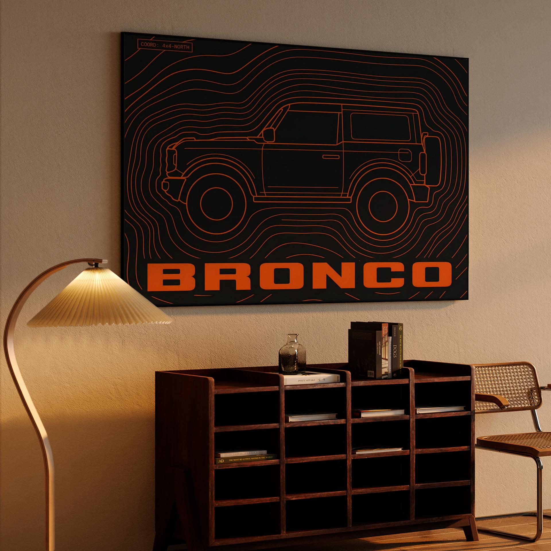 Ford Bronco Topographic Contour Art