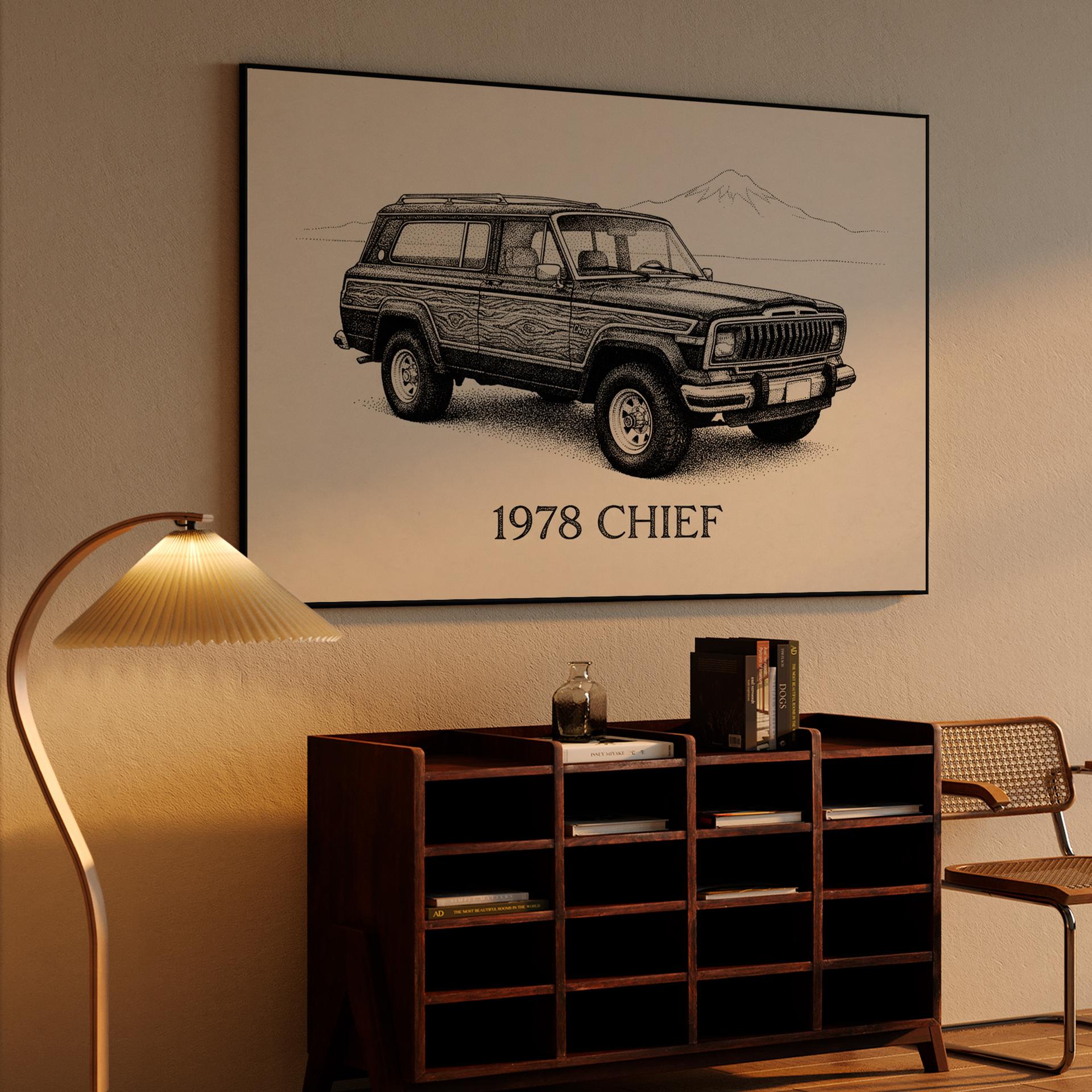 1978 Jeep Cherokee Chief: Stippled 4x4 Portrait