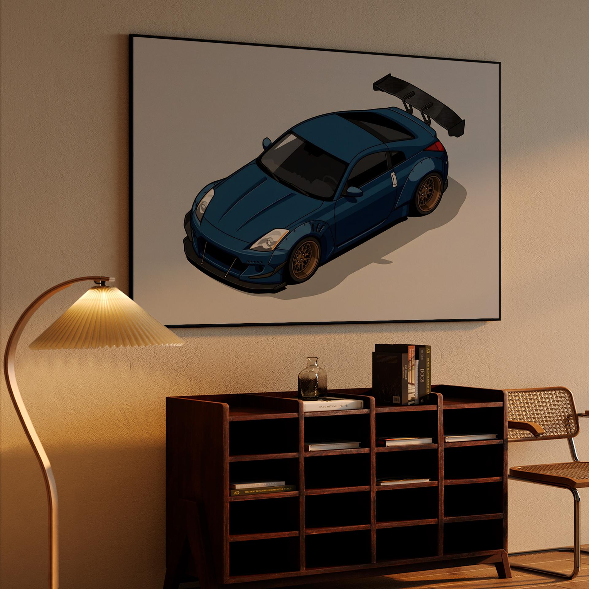 Z33 Widebody: Isometric Blue Sentinel