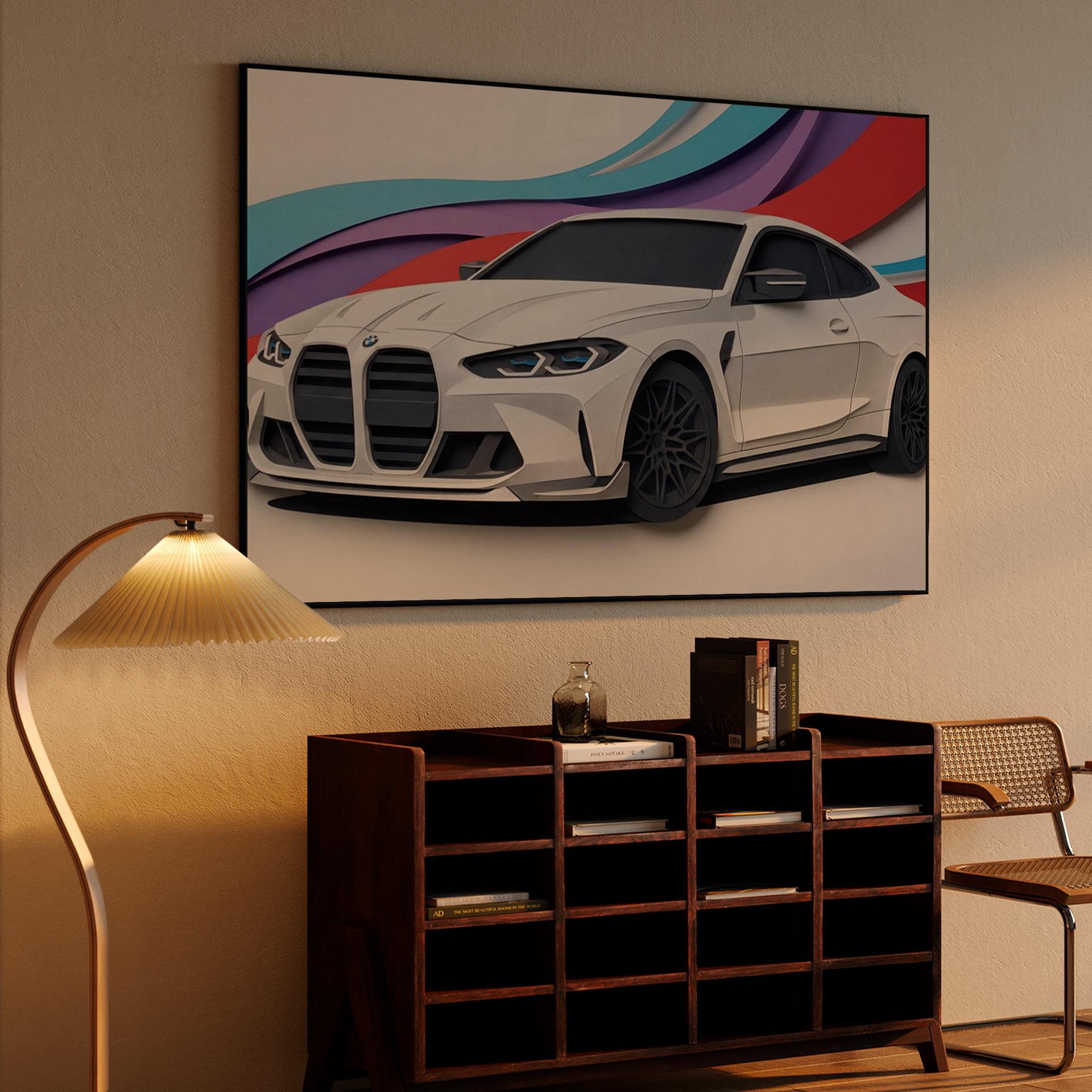 BMW M4 Paper Cutout Composition