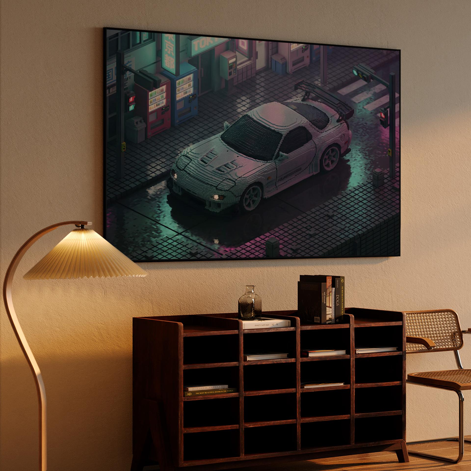Voxel Drift: RX-7 FD in Neon Tokyo