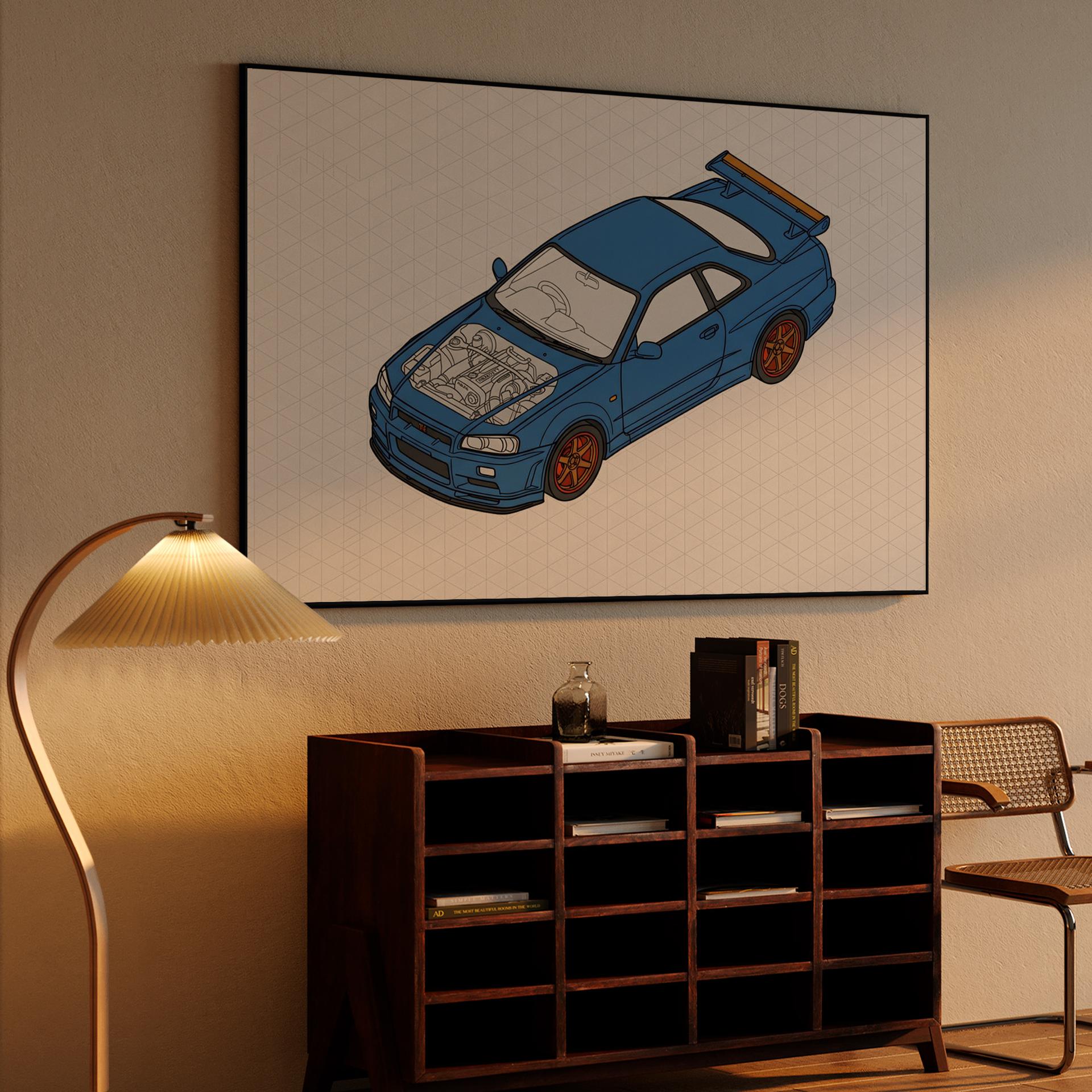 Skyline GT-R R34 Isometric Engine Cutaway