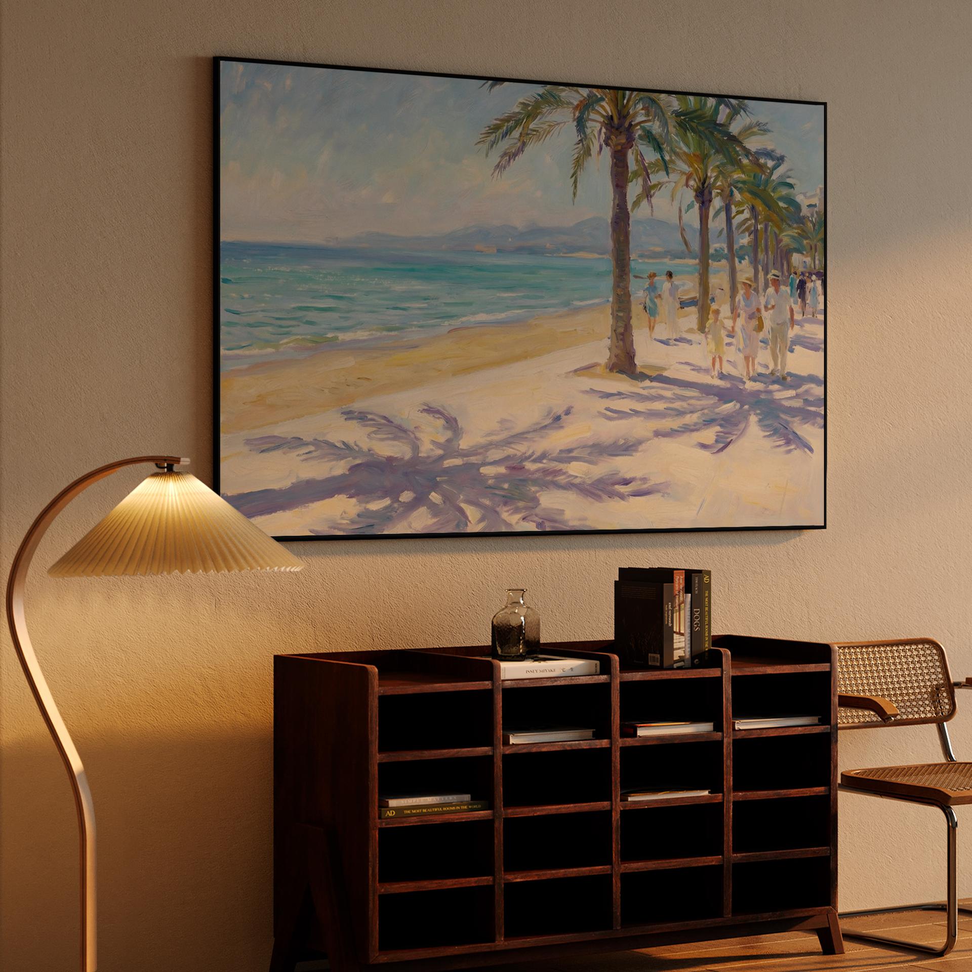 Sunlight and Shadows: Summer Stroll on the Málaga Promenade