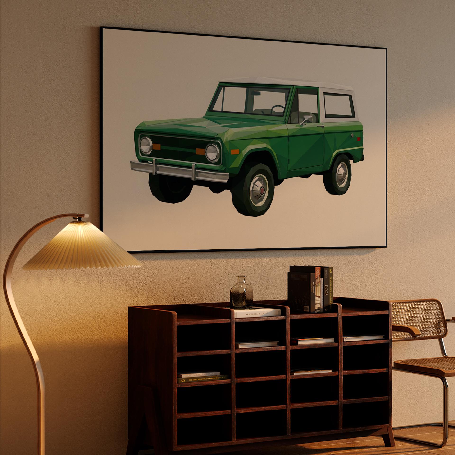 First Gen Ford Bronco Low Poly Illustration
