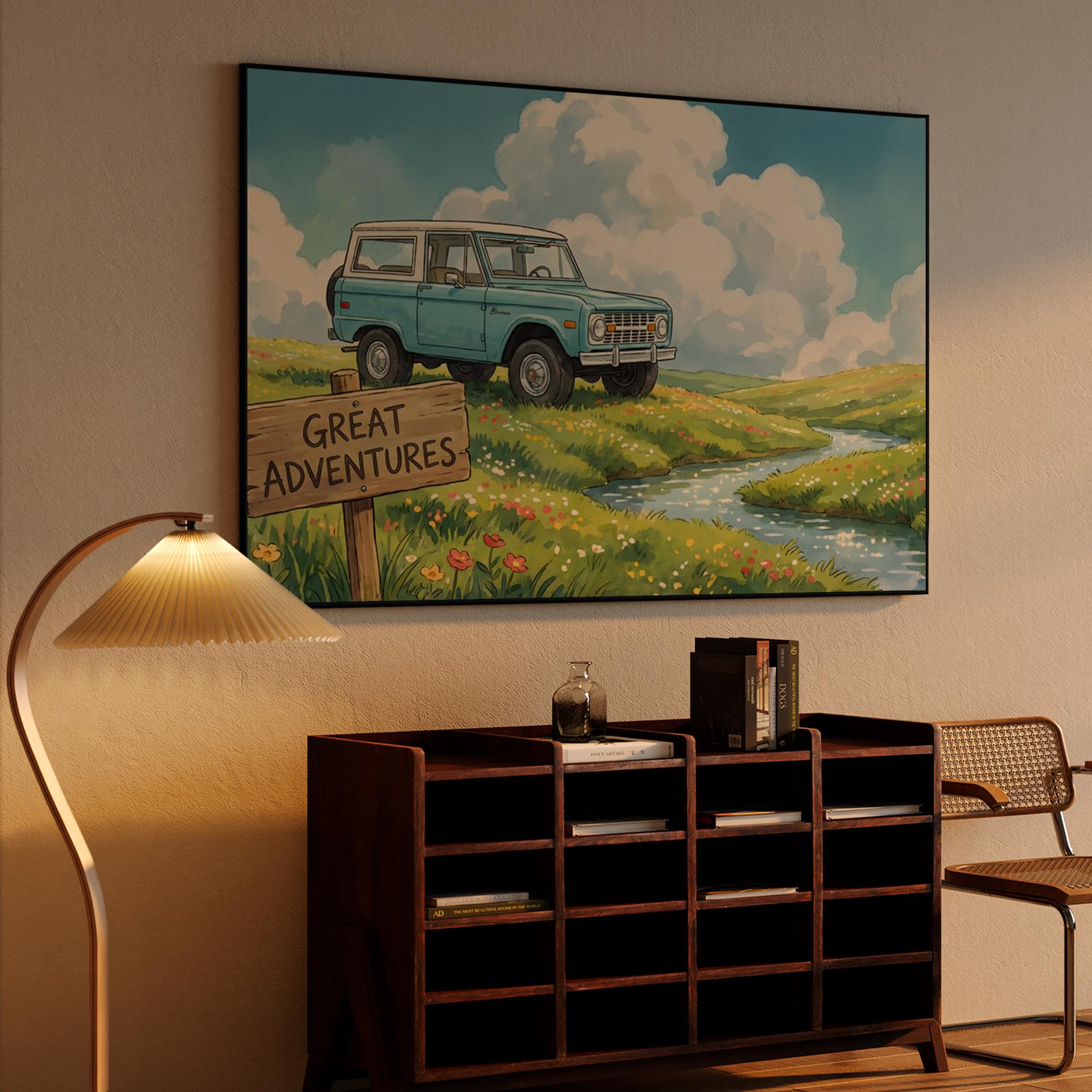 Great Adventures: Whimsical Ford Bronco in the Meadow