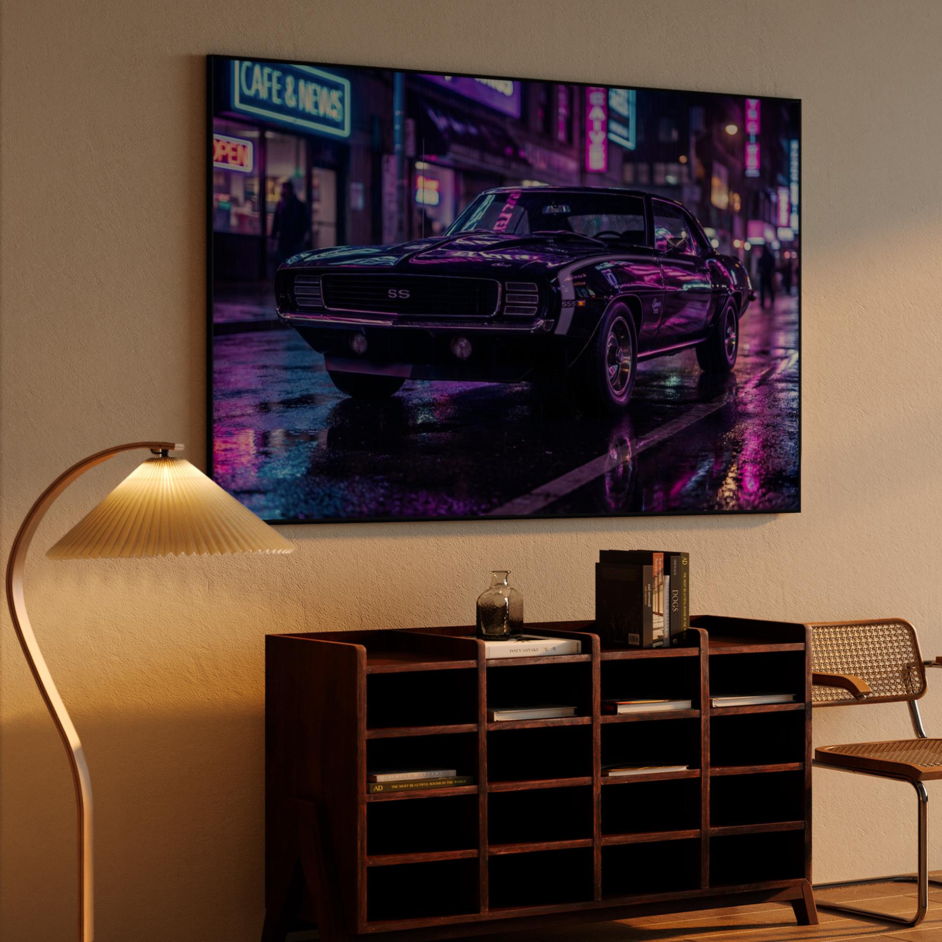 Camaro SS Neon City Rain