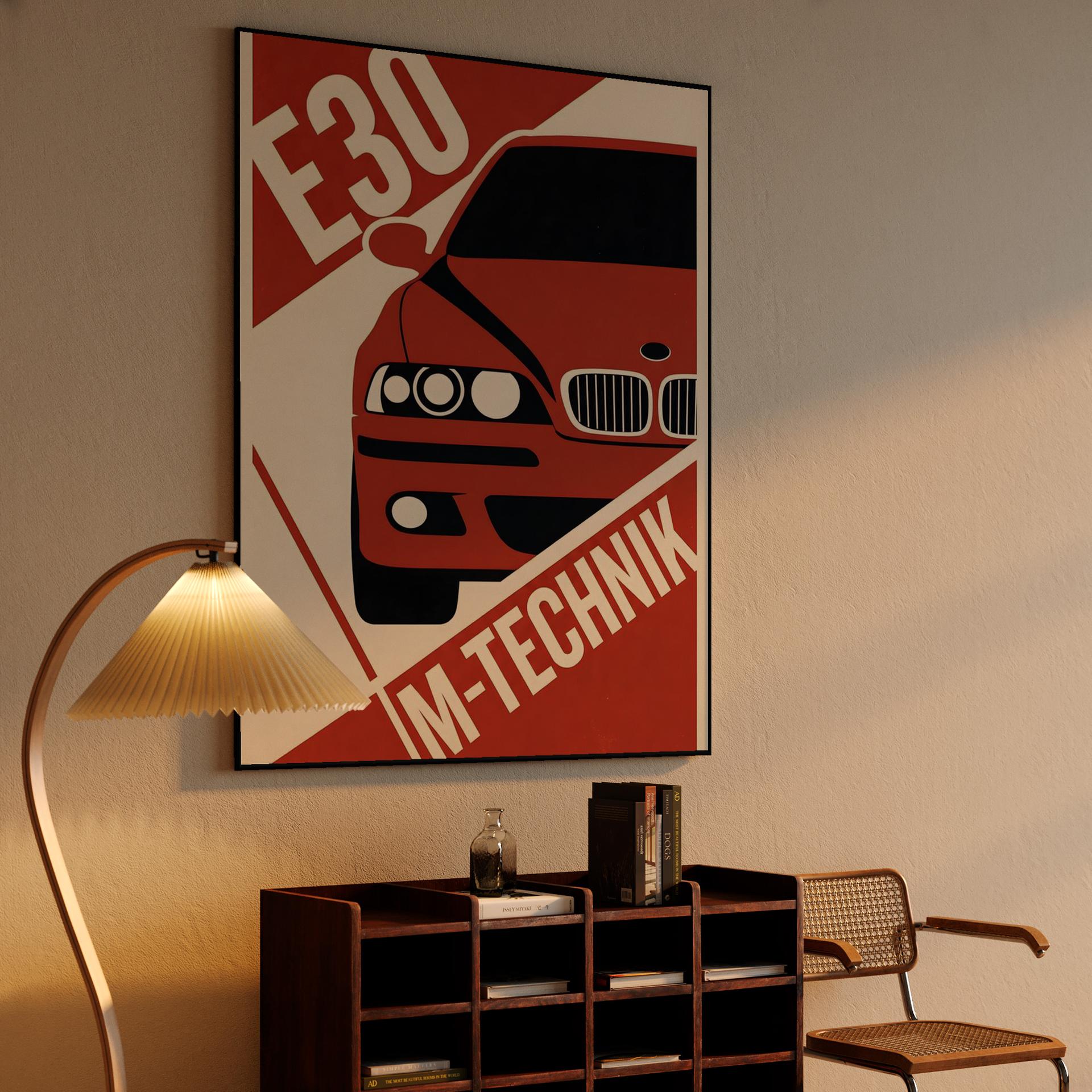 BMW E30 M-Technik Red Graphic