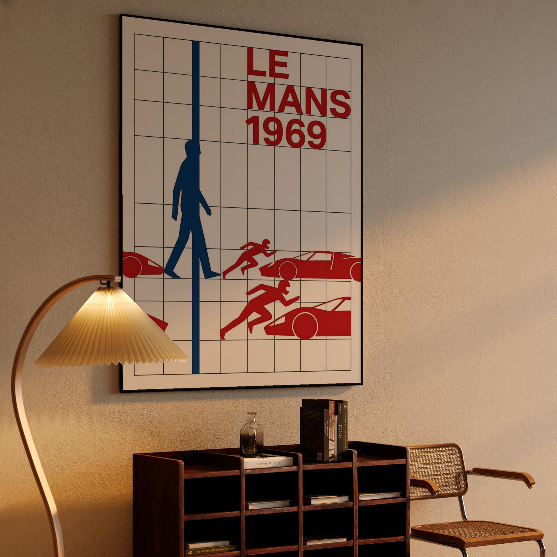 Le Mans 1969 Minimalist Racing Grid Poster