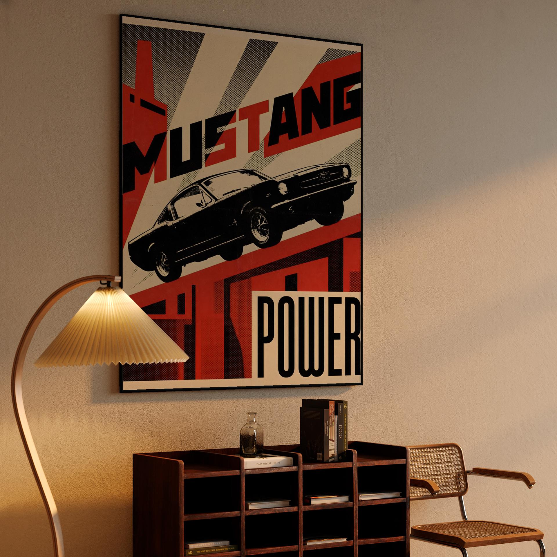 Mustang Power Constructivist Graphic Poster