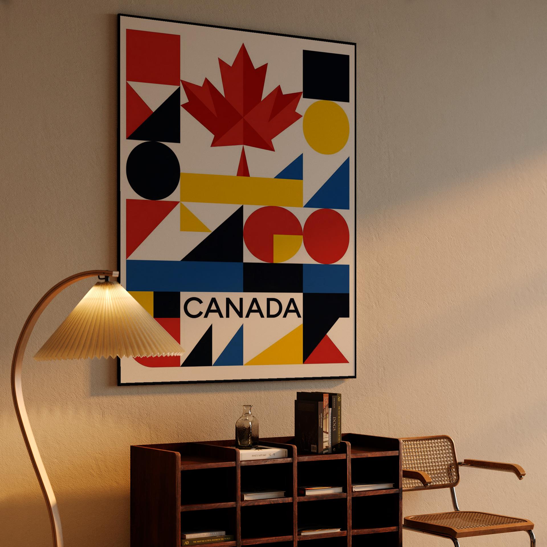 Canada Modernist Geometric Abstract Poster