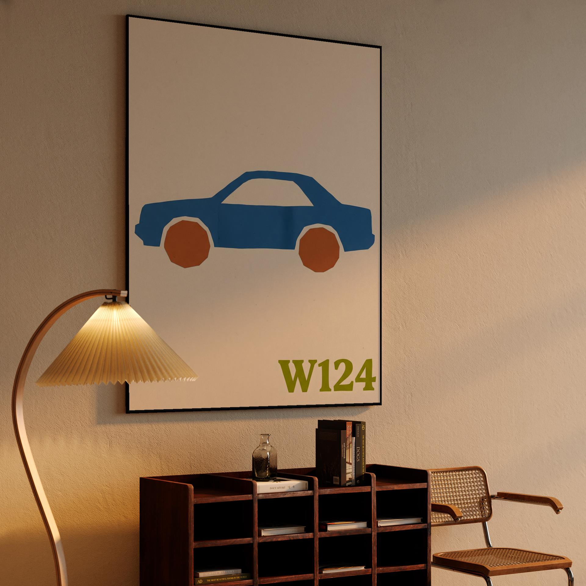 Mercedes W124: Minimalist Paper Cutout Tribute