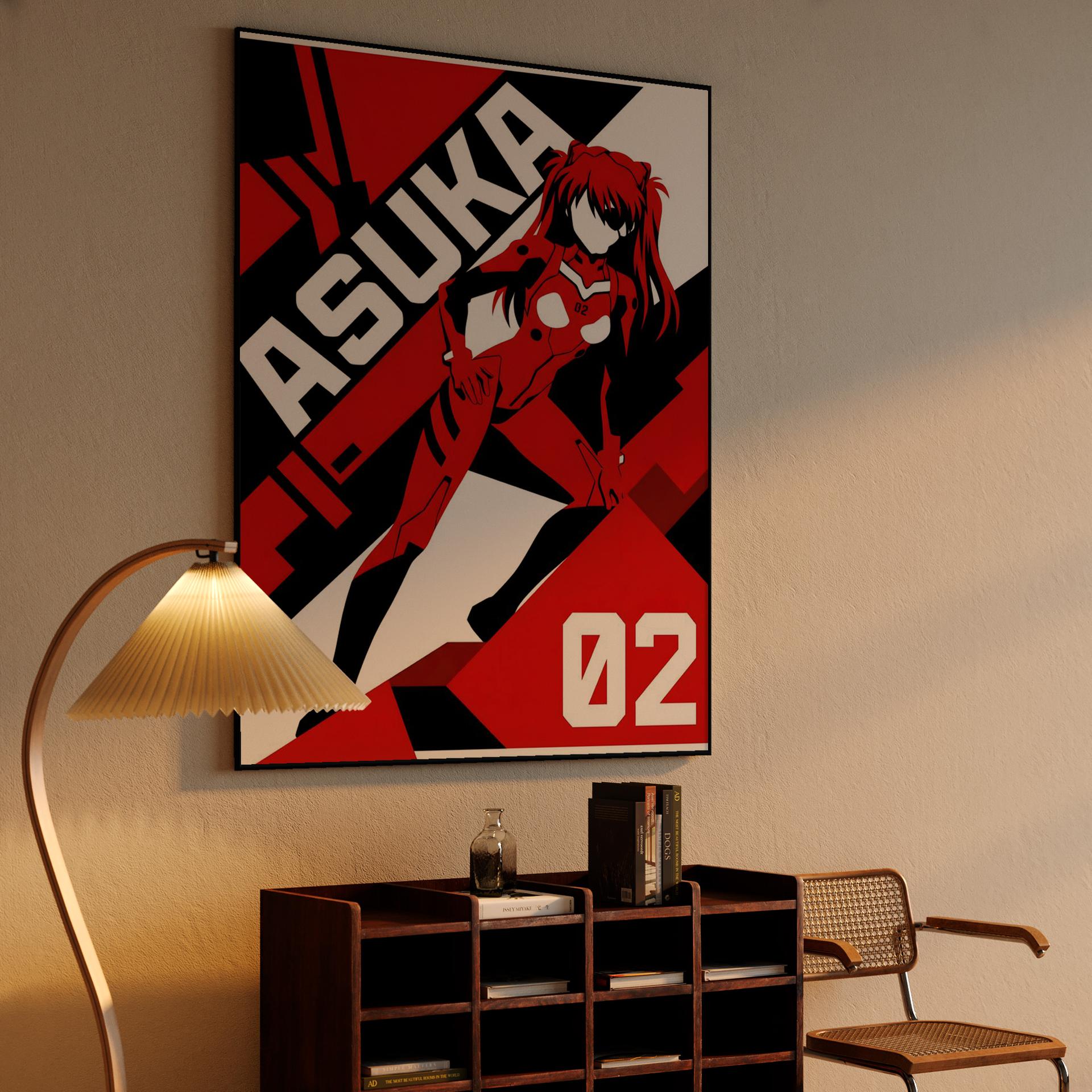 Asuka 02: Minimalist Red Silhouette
