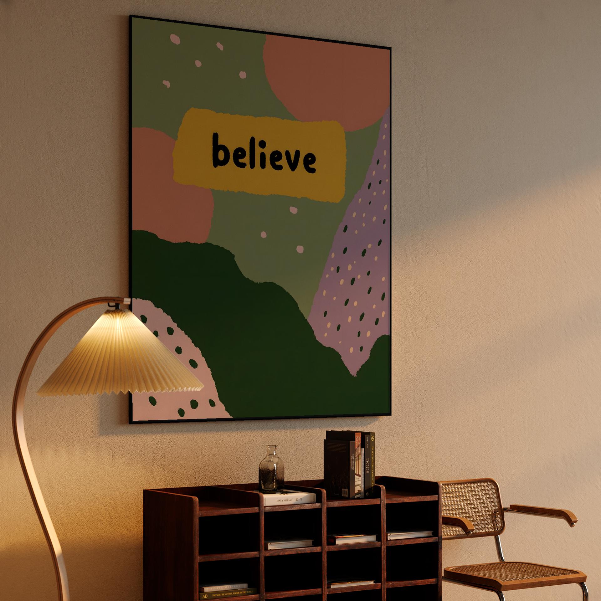 Believe Abstract Collage