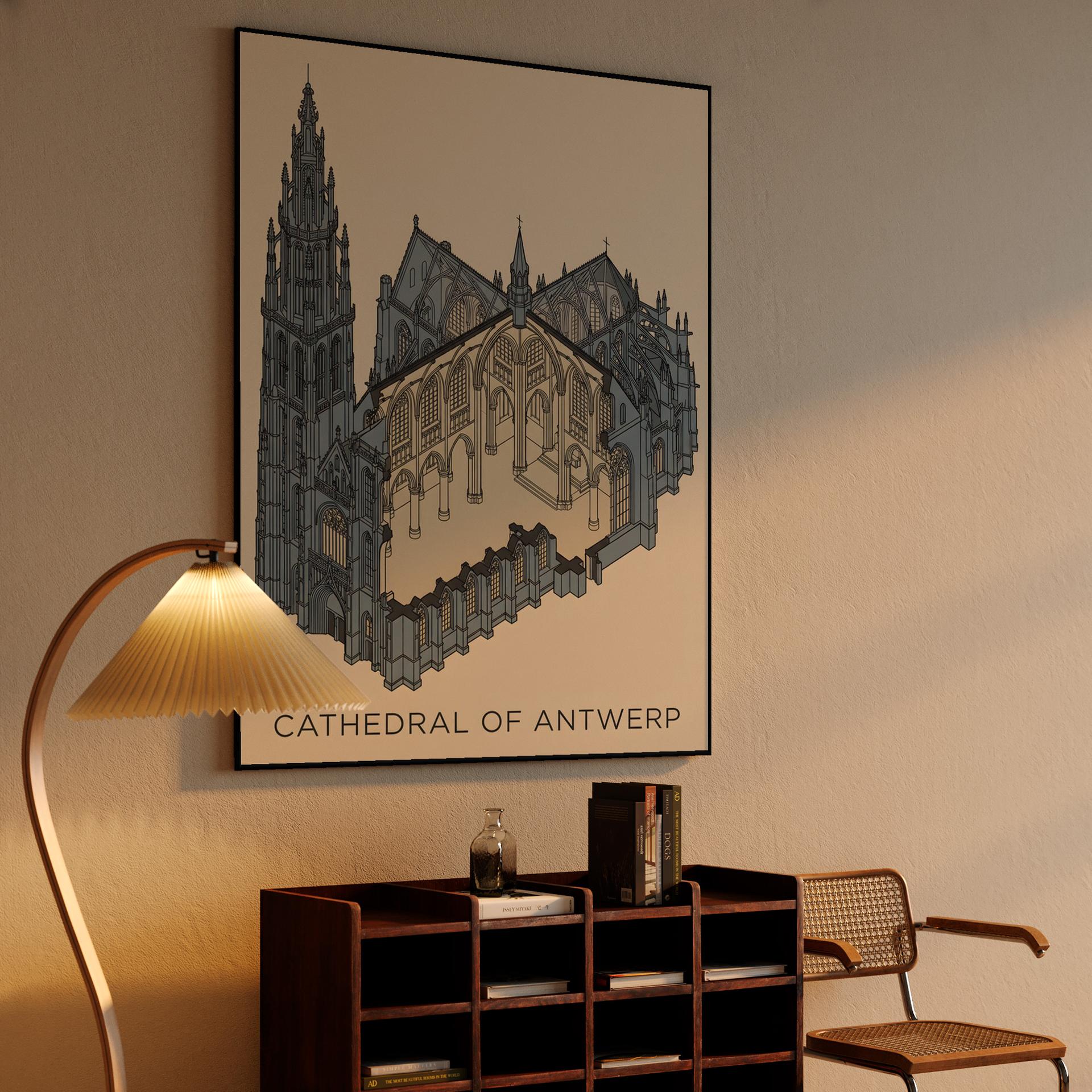 Antwerp Cathedral Isometric Cutaway