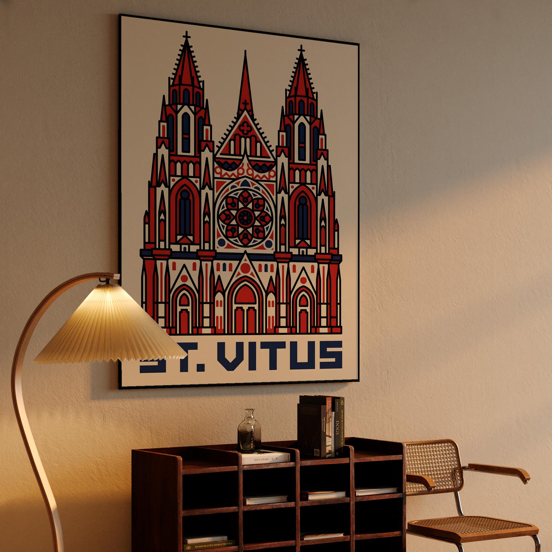 St. Vitus Cathedral Modern Graphic Poster