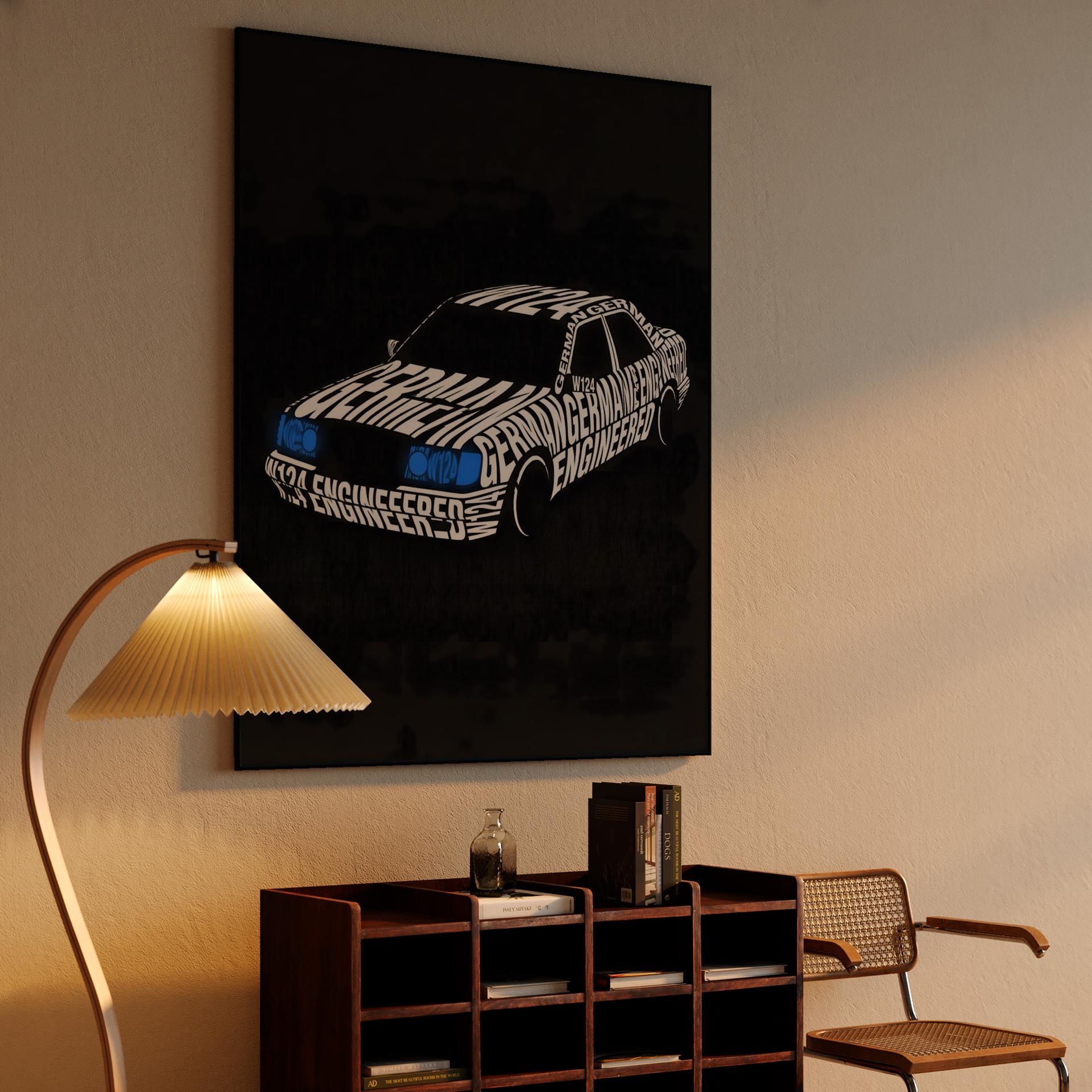 German Engineered: W124 Typographic Art