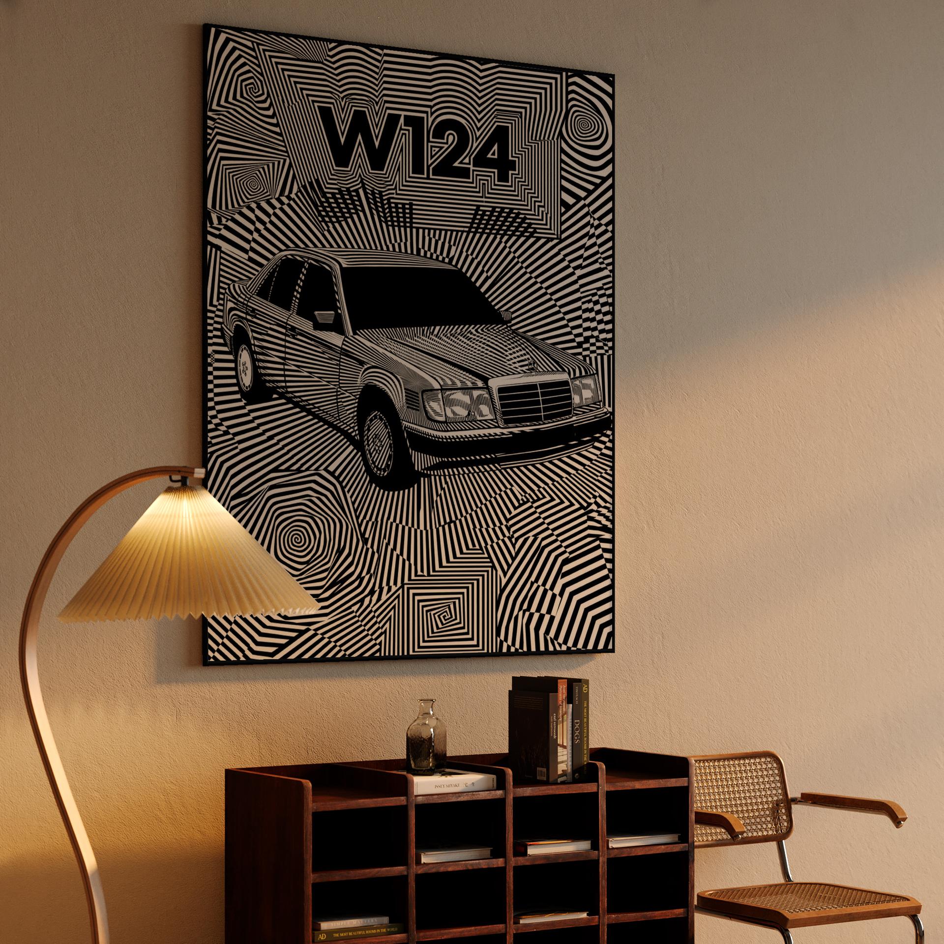 Hypnotic W124: Op Art Mercedes Tribute