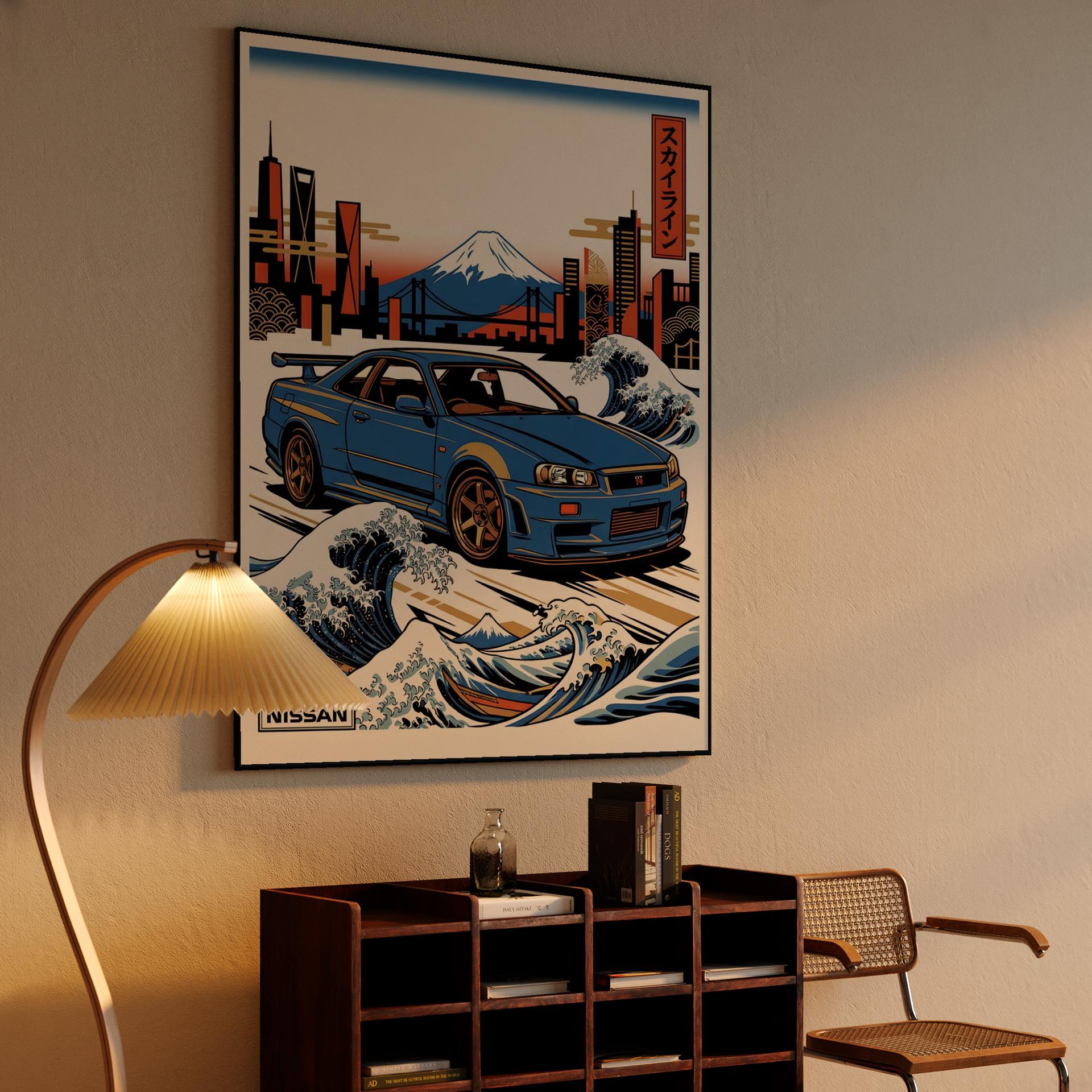 Skyline R34: The Great Wave of Tokyo
