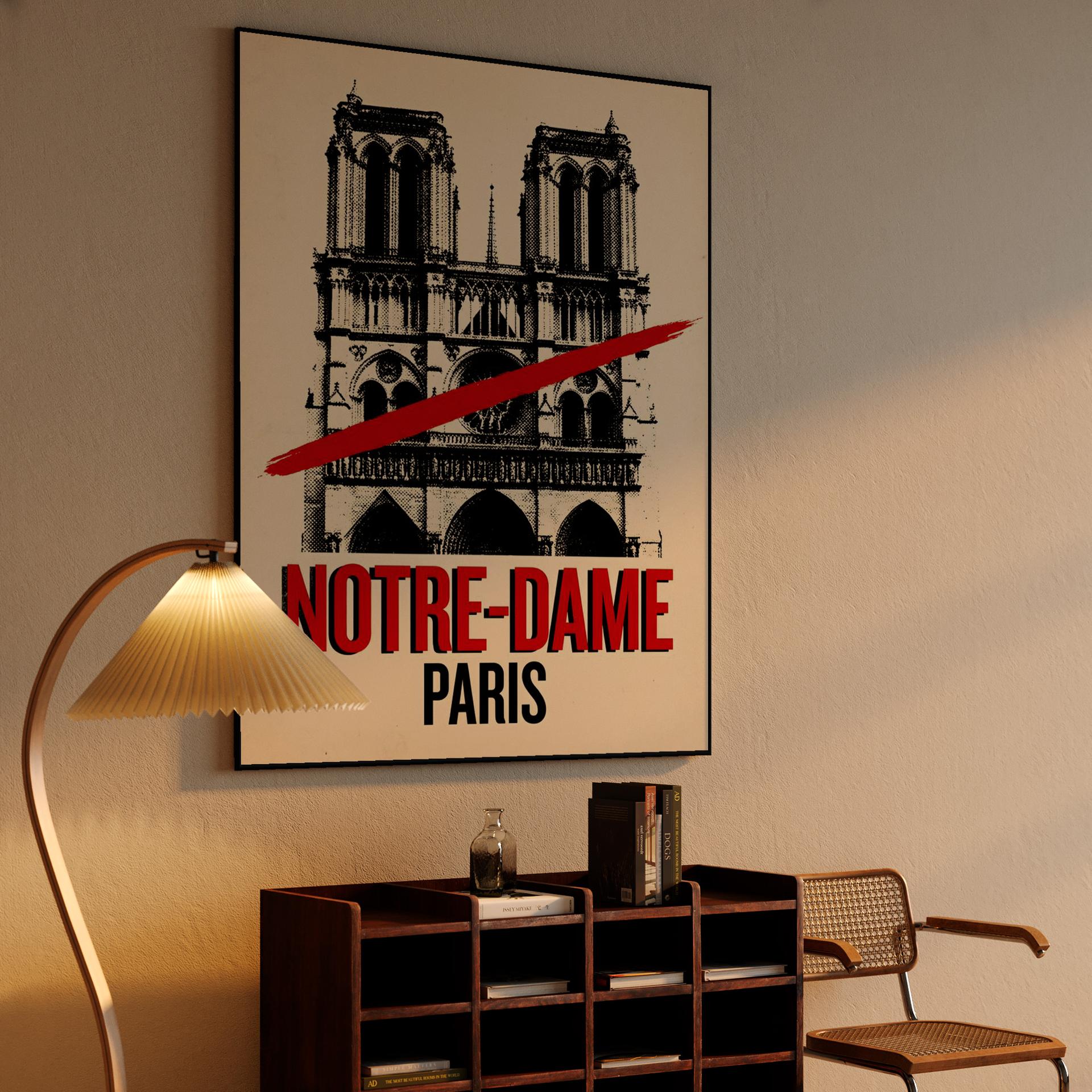 Notre-Dame Paris Punk Graphic Poster