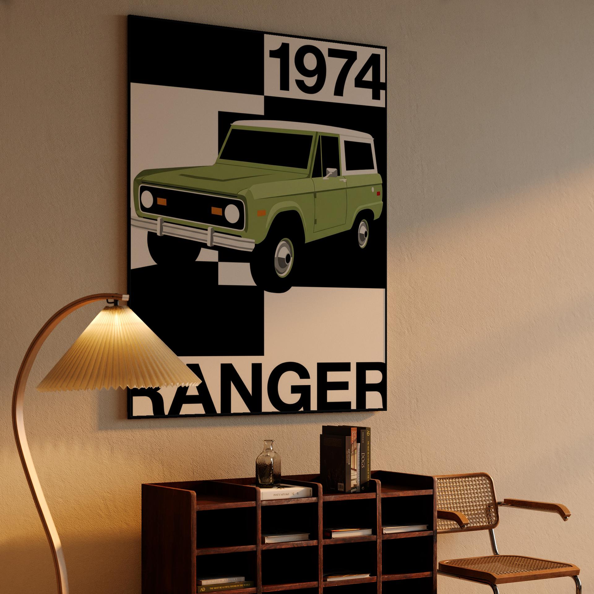 1974 Ford Bronco Ranger: Minimalist Geometric Graphic