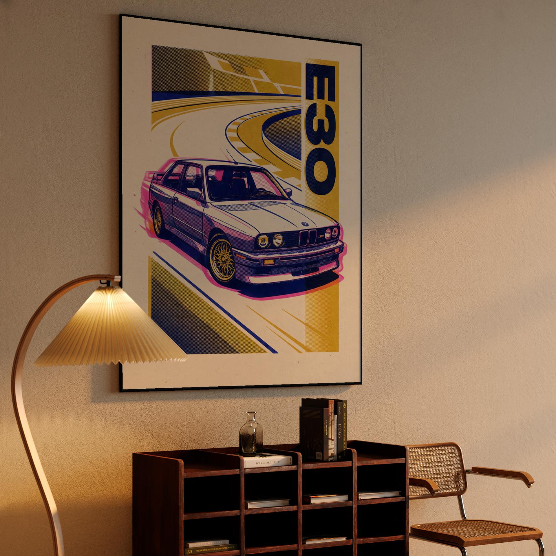 BMW E30 M3 Retro Track Pop Art