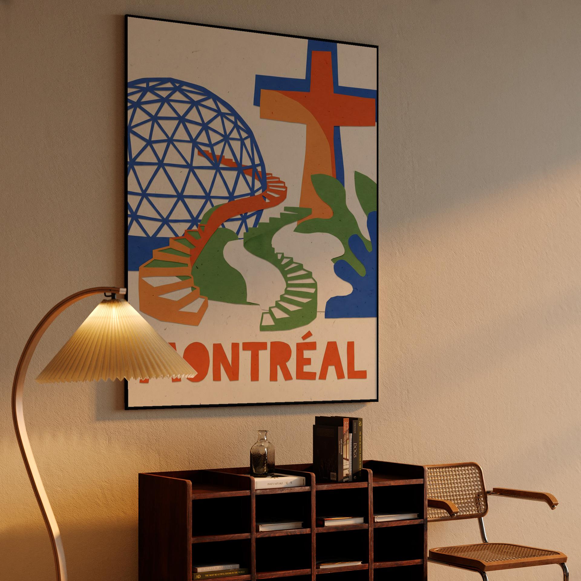 Montreal Cutout: Biosphere and Mount Royal Cross