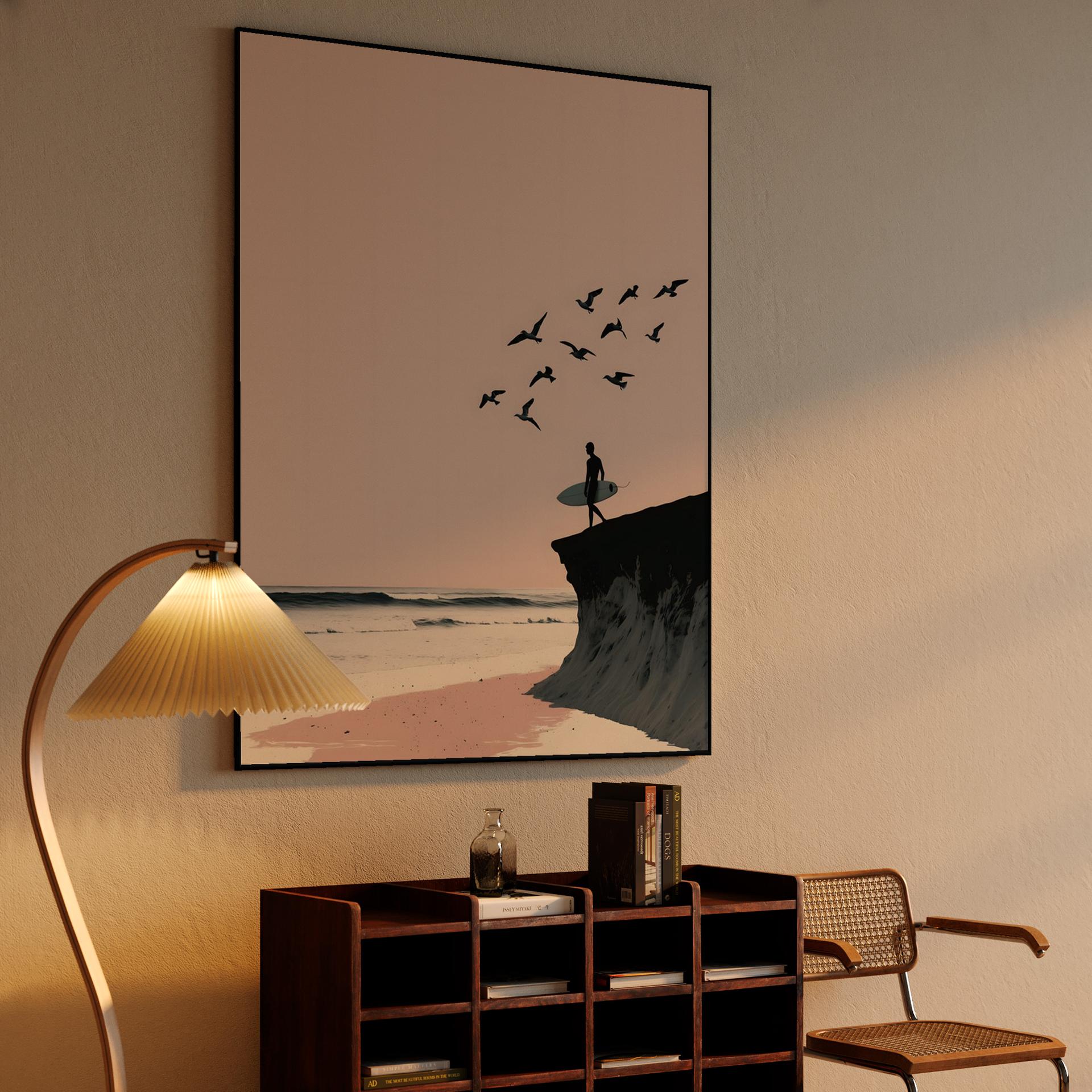 Pastel Surfer Silhouette