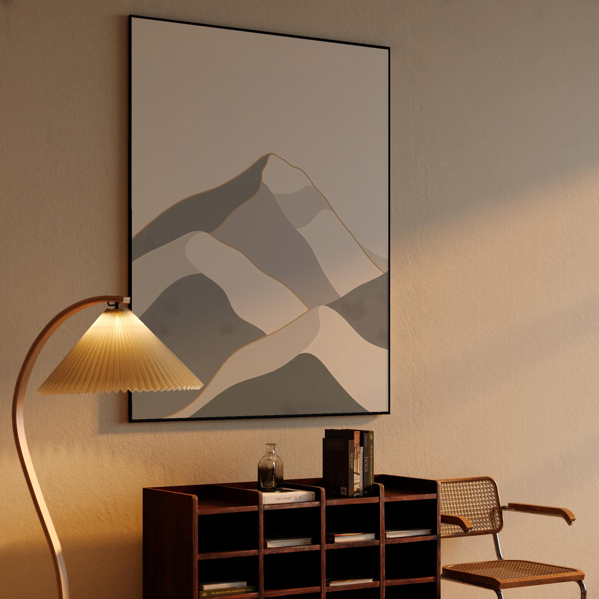 Minimalist Geometric Mountain Summit