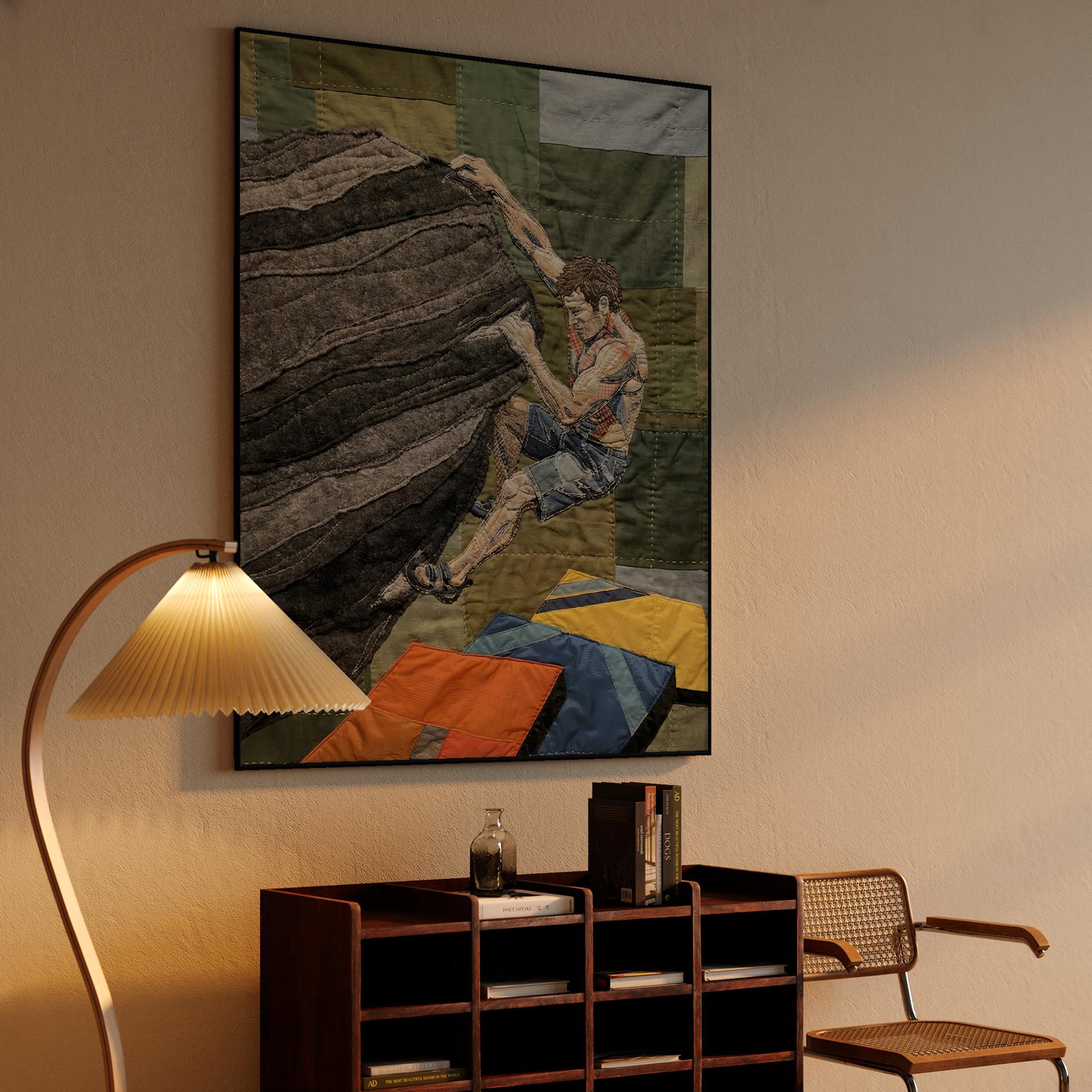 Fabric of Focus: Hand-Stitched Bouldering Collage