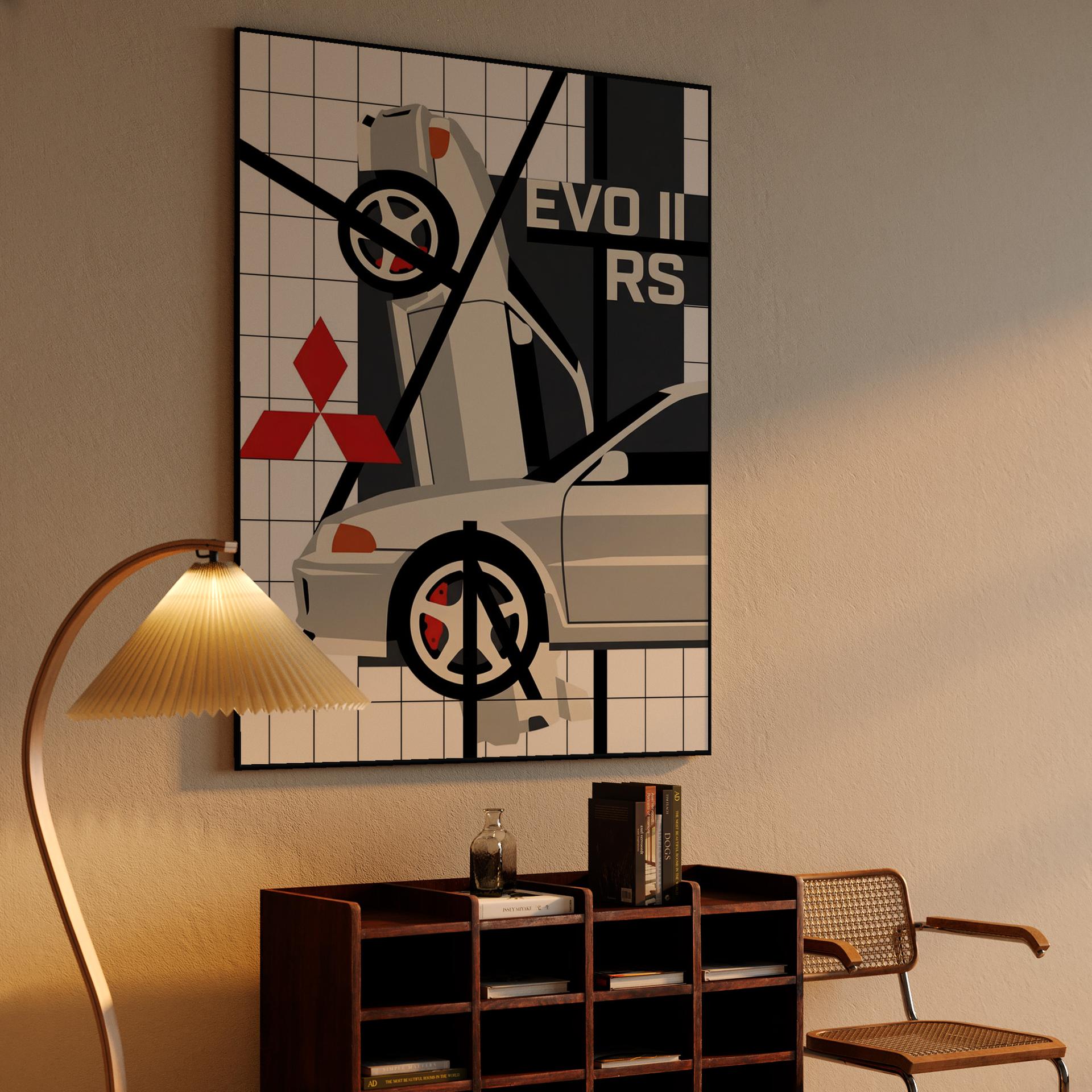 Mitsubishi Lancer Evolution II RS Graphic Poster