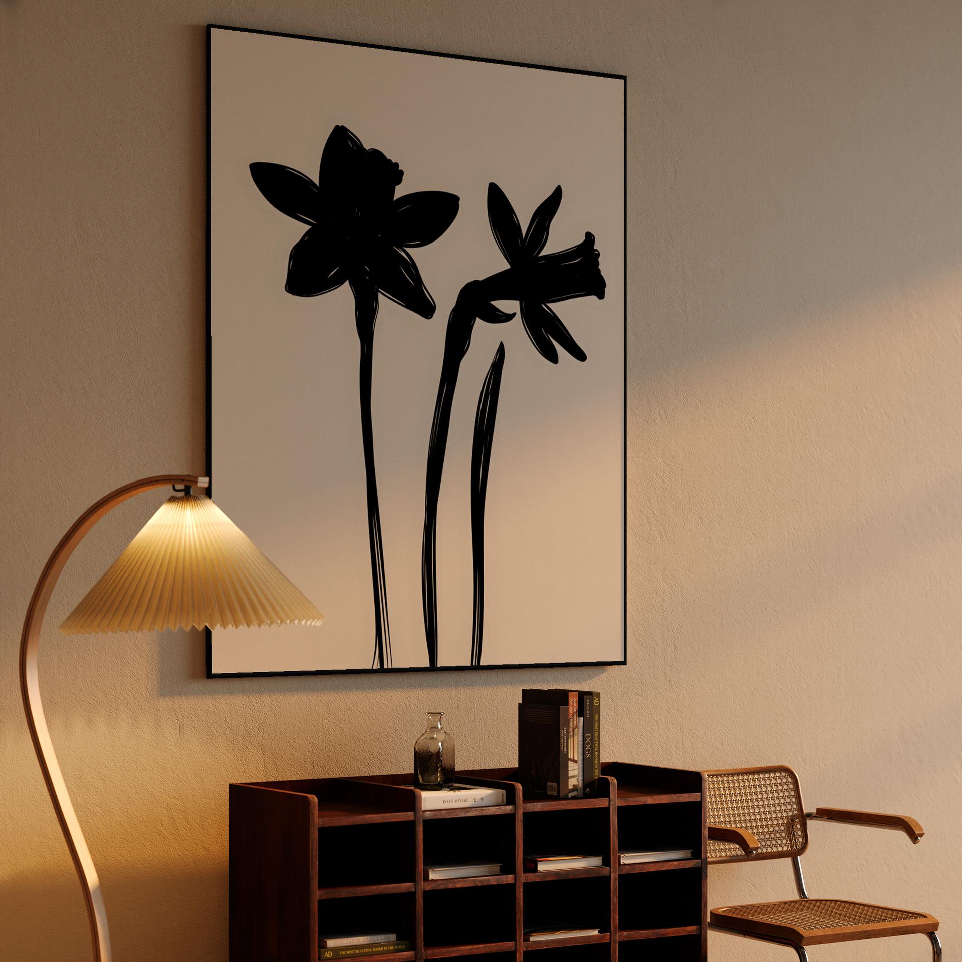 Minimalist Daffodil Silhouette