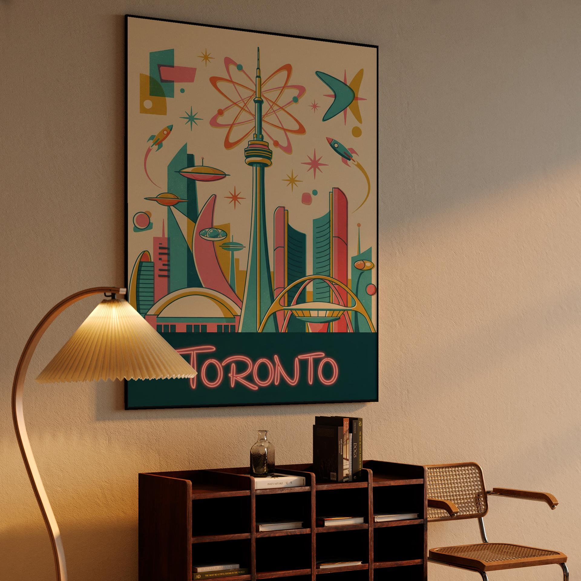 Toronto Space Age: Retro-Futuristic CN Tower & Rogers Centre