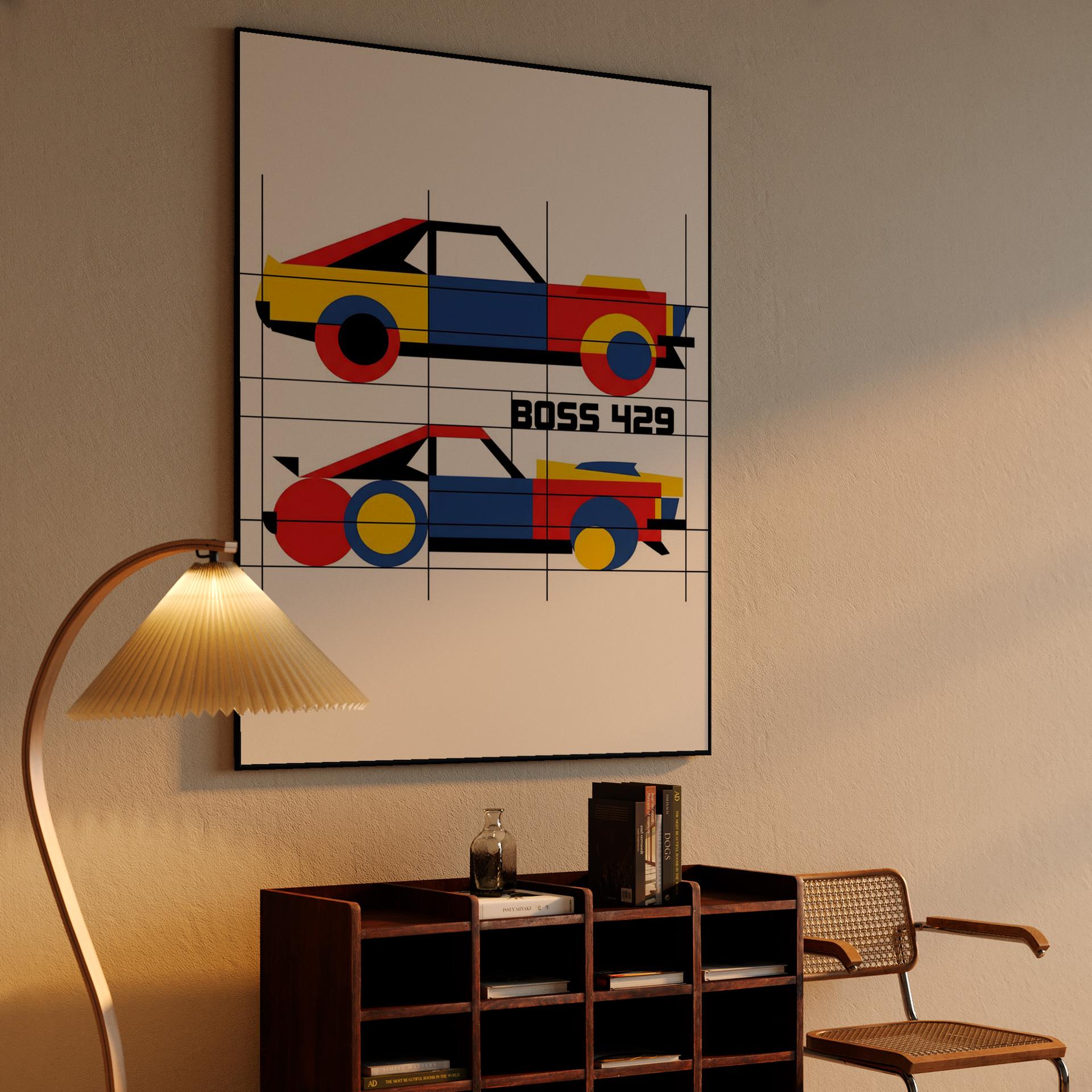 Mustang Boss 429 De Stijl Composition