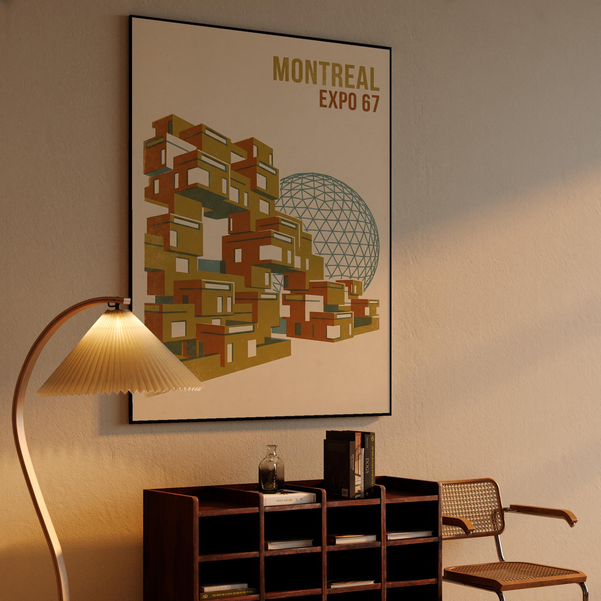 Montreal Expo 67: Habitat & Biosphere Retro Poster