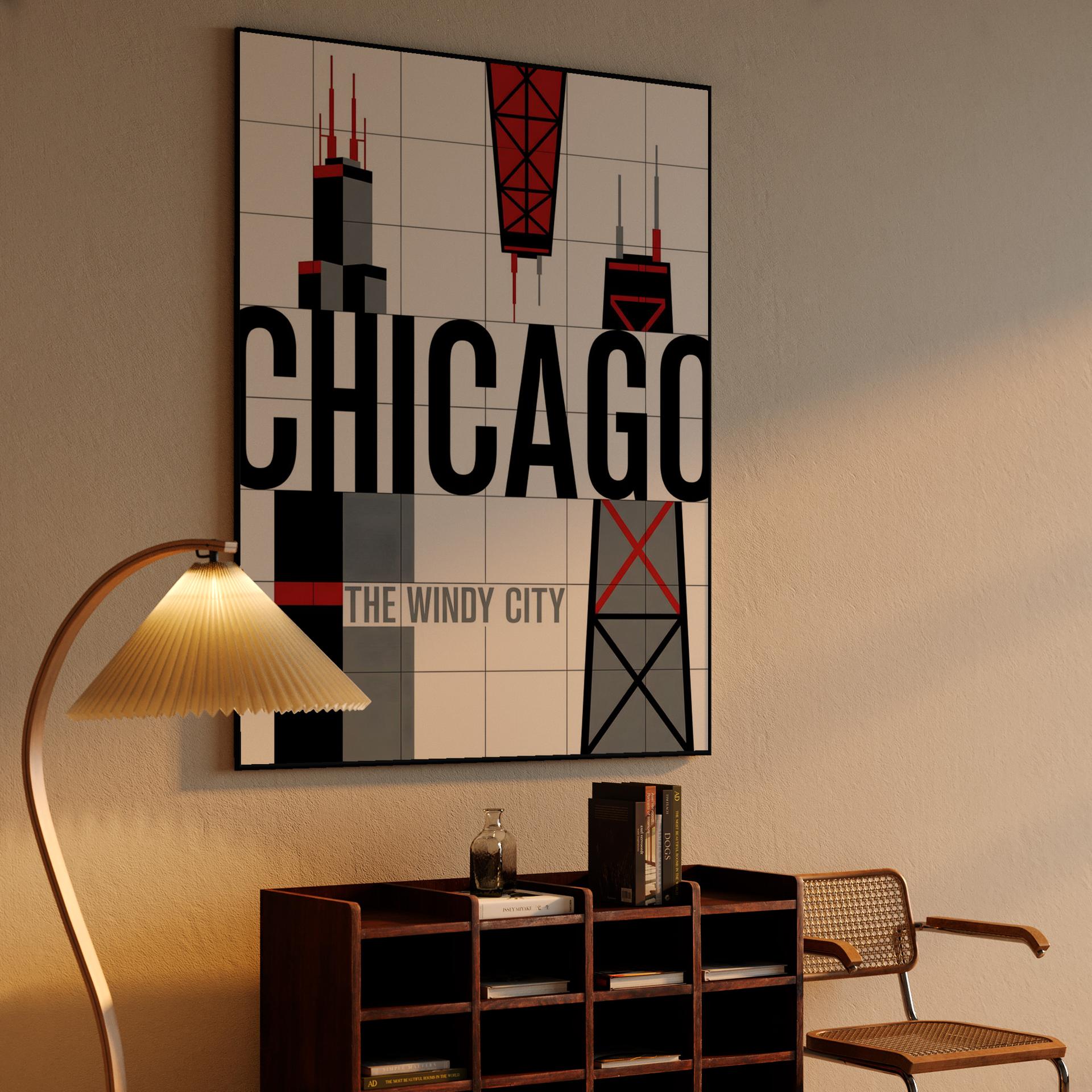 The Windy City: Chicago Minimalist Skyline Poster