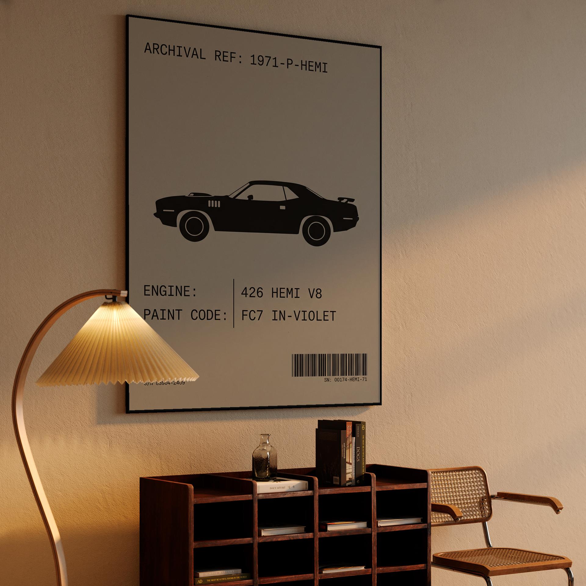 1971 Hemi 'Cuda Archival Reference Illustration