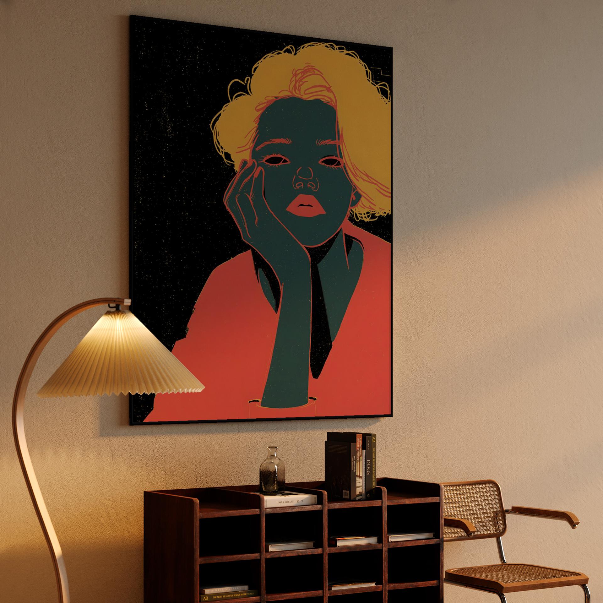 Teal Skin Graphic Portrait