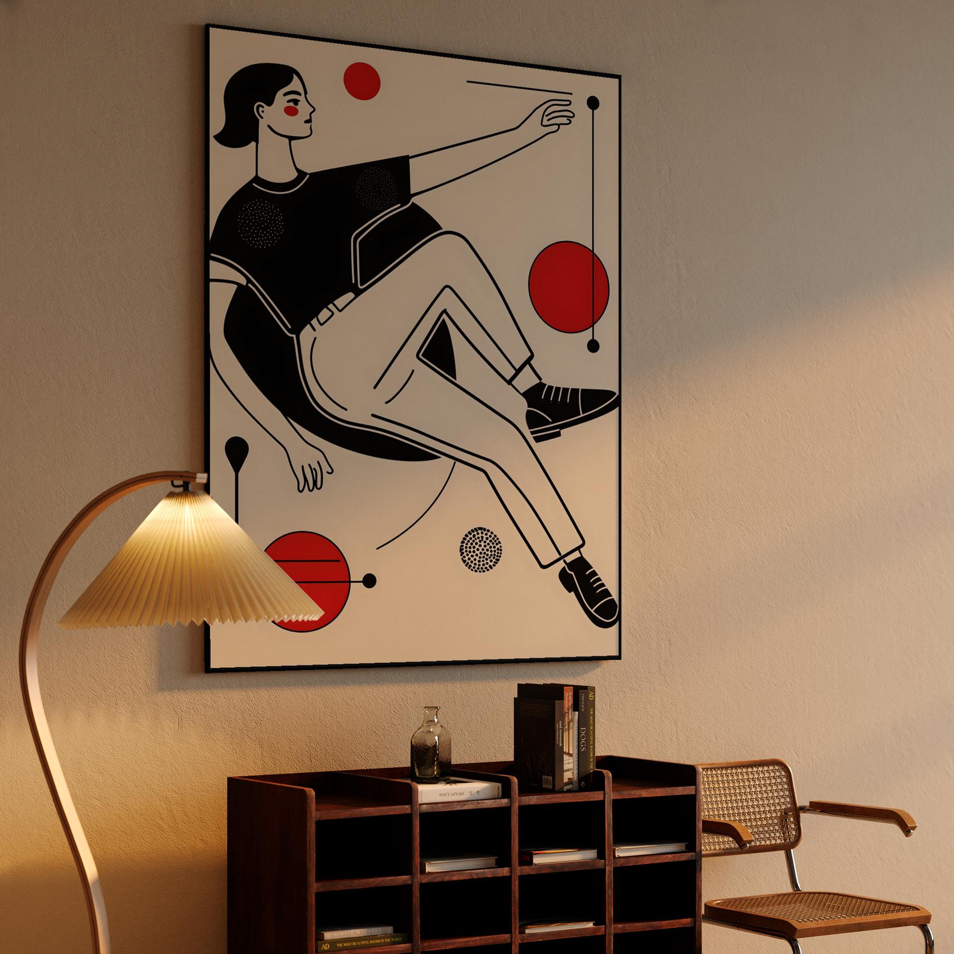 Geometric Floating Woman