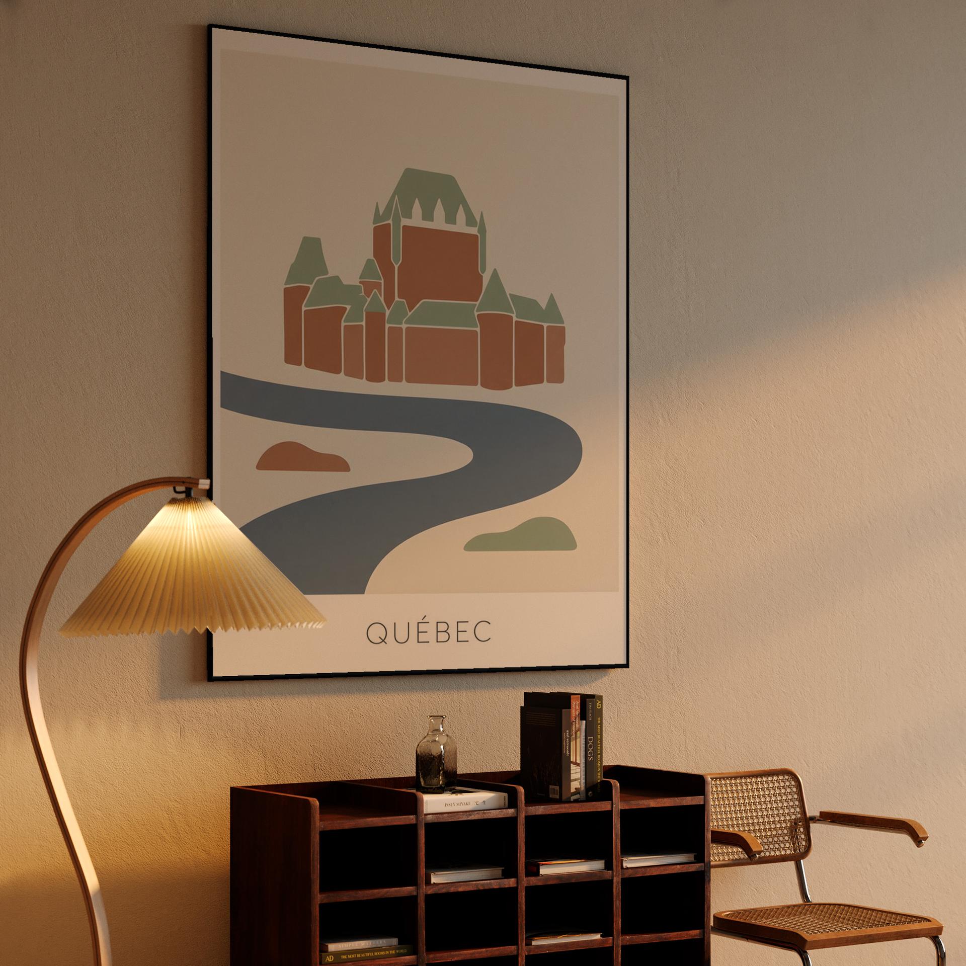 Minimalist Quebec City: Le Château Frontenac Flat Art