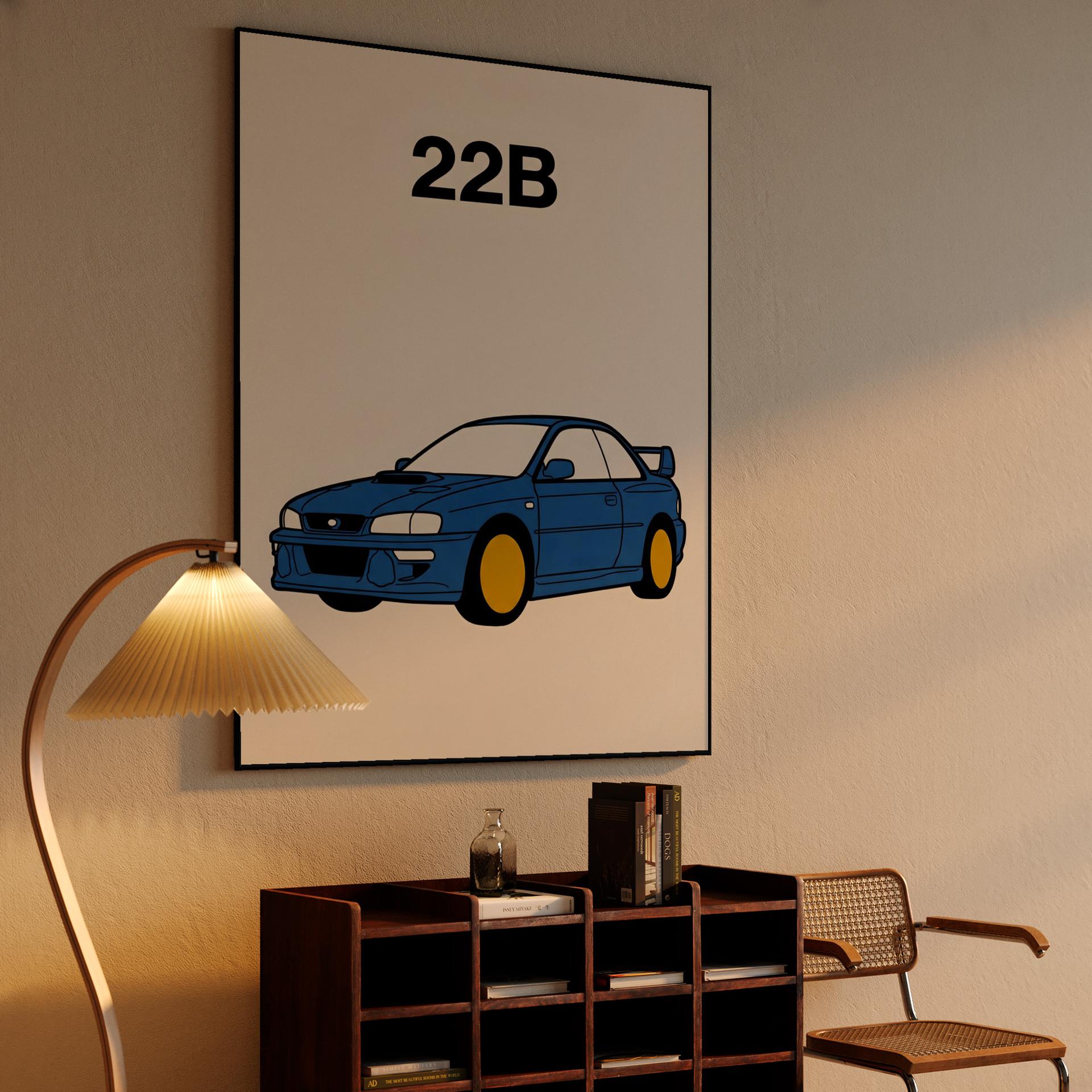 Subaru 22B STi: Minimalist Flat Graphic