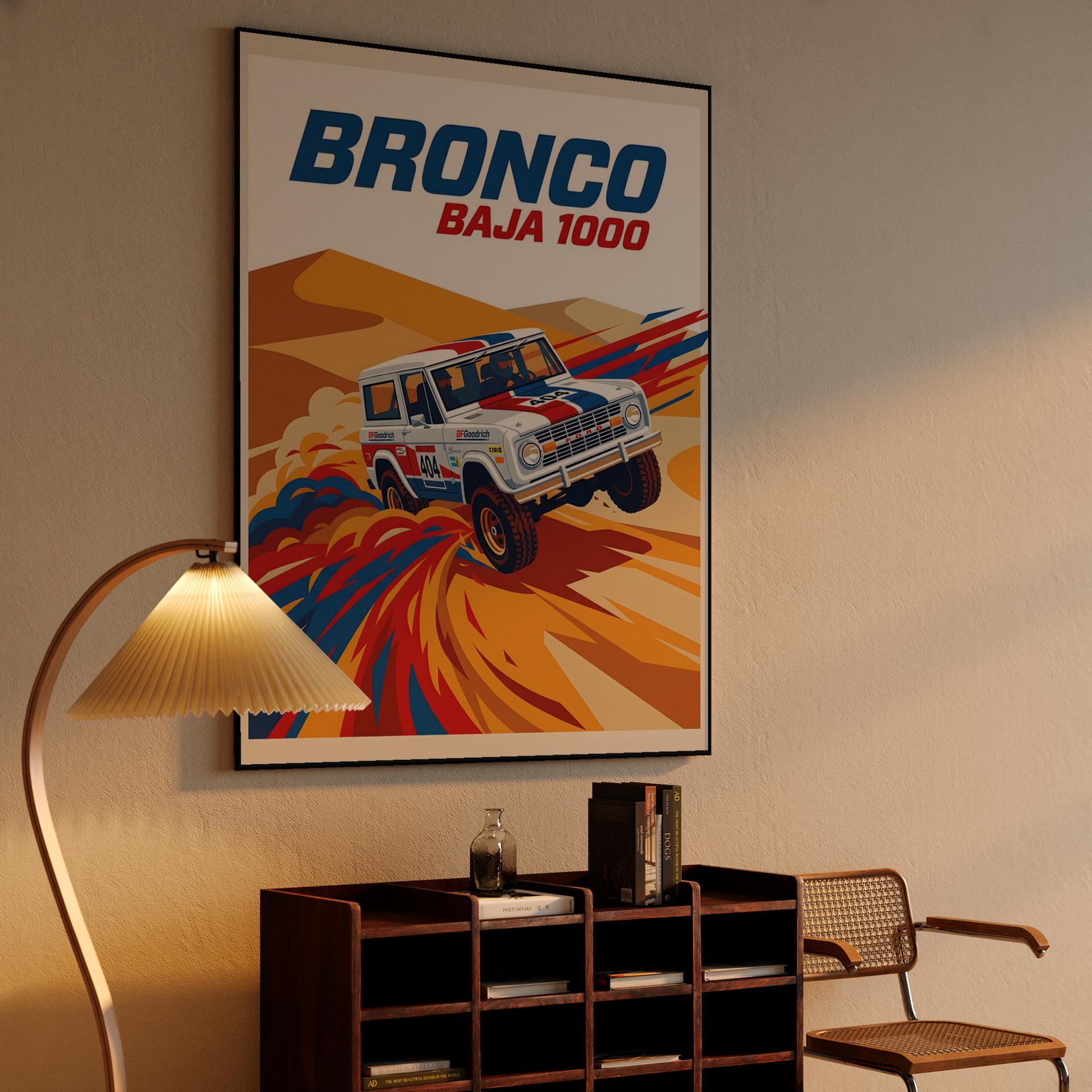 Ford Bronco Baja 1000 Desert Racing Poster