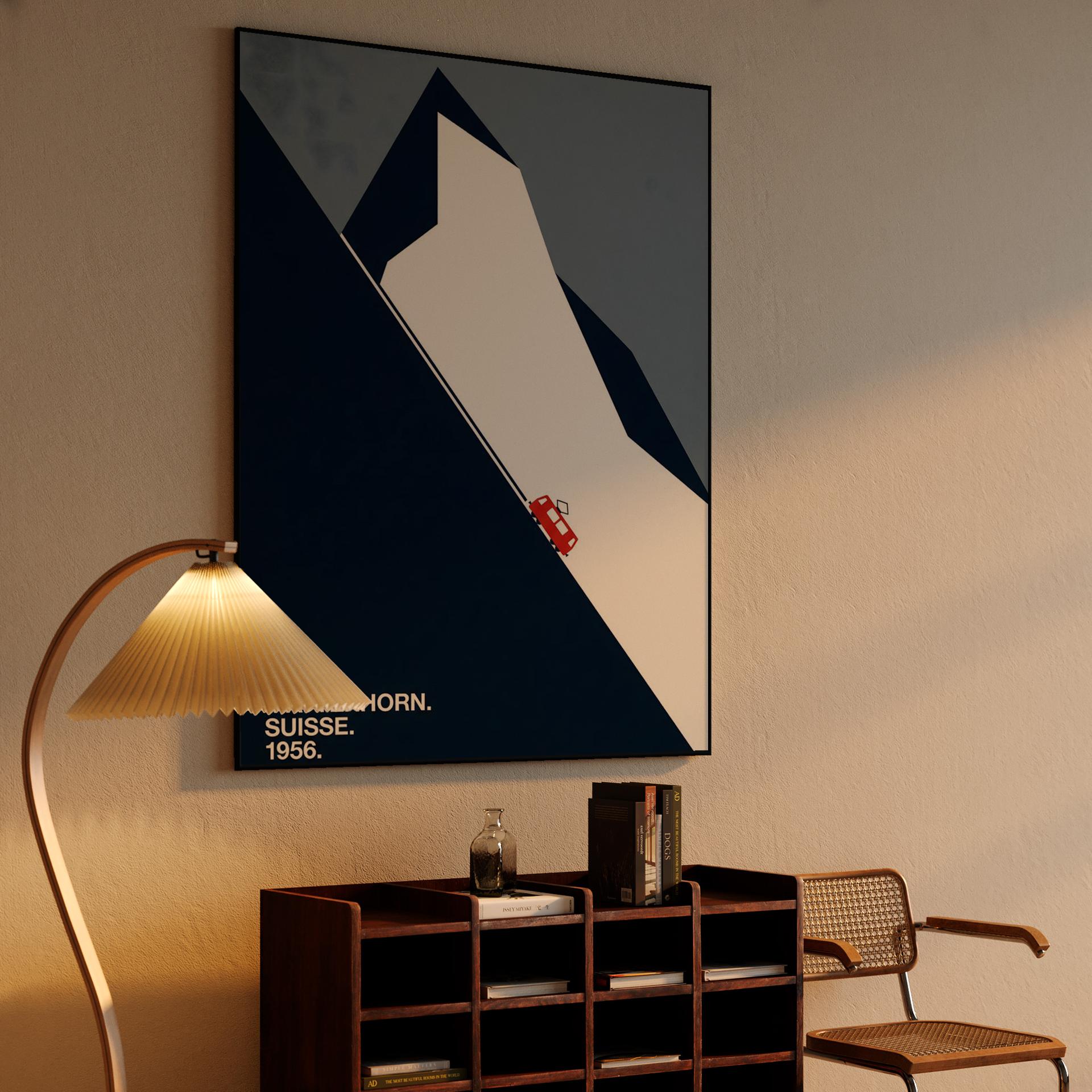 Alpine Ascent: Matterhorn 1956 Minimalist Poster