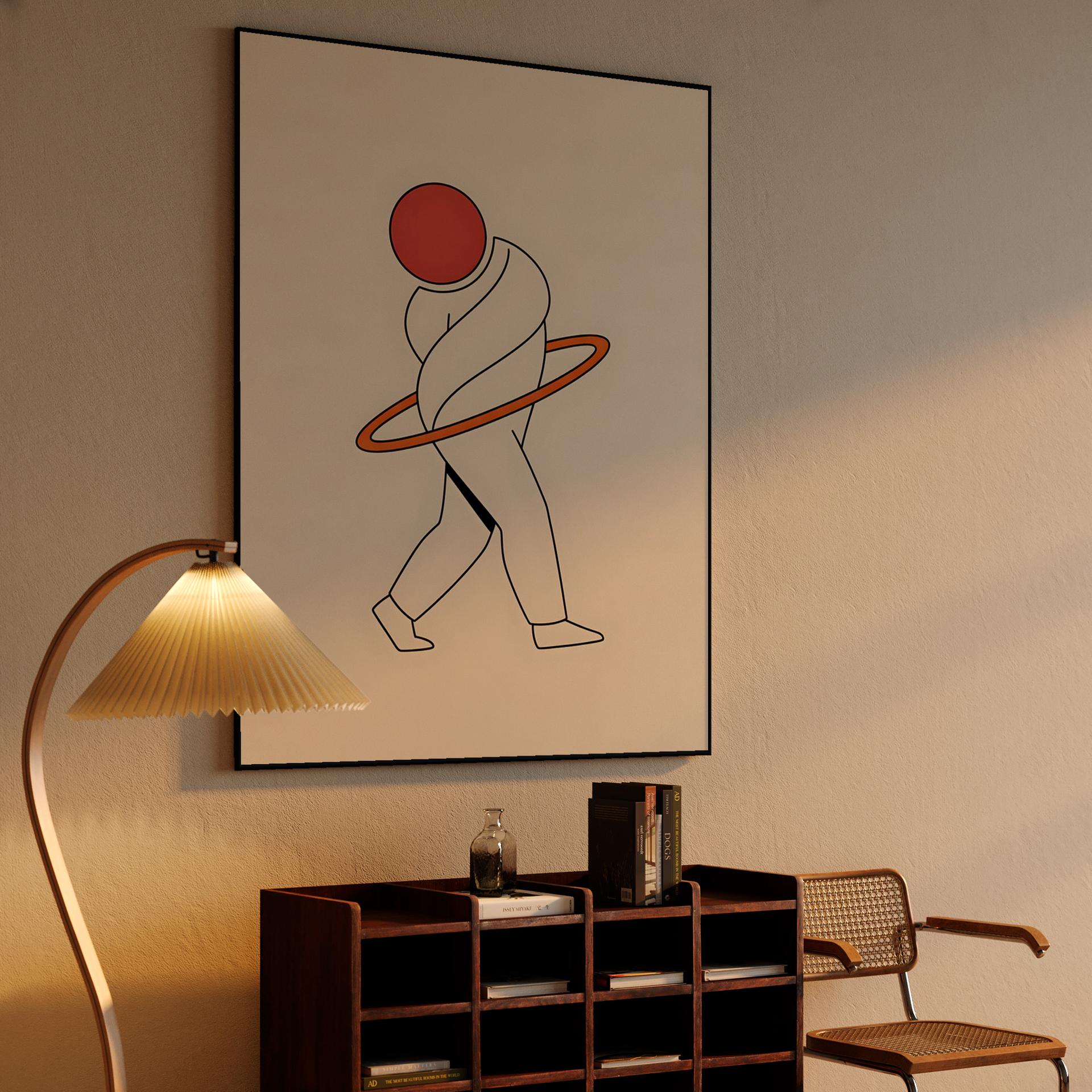 Abstract Red Head Hula Hooper