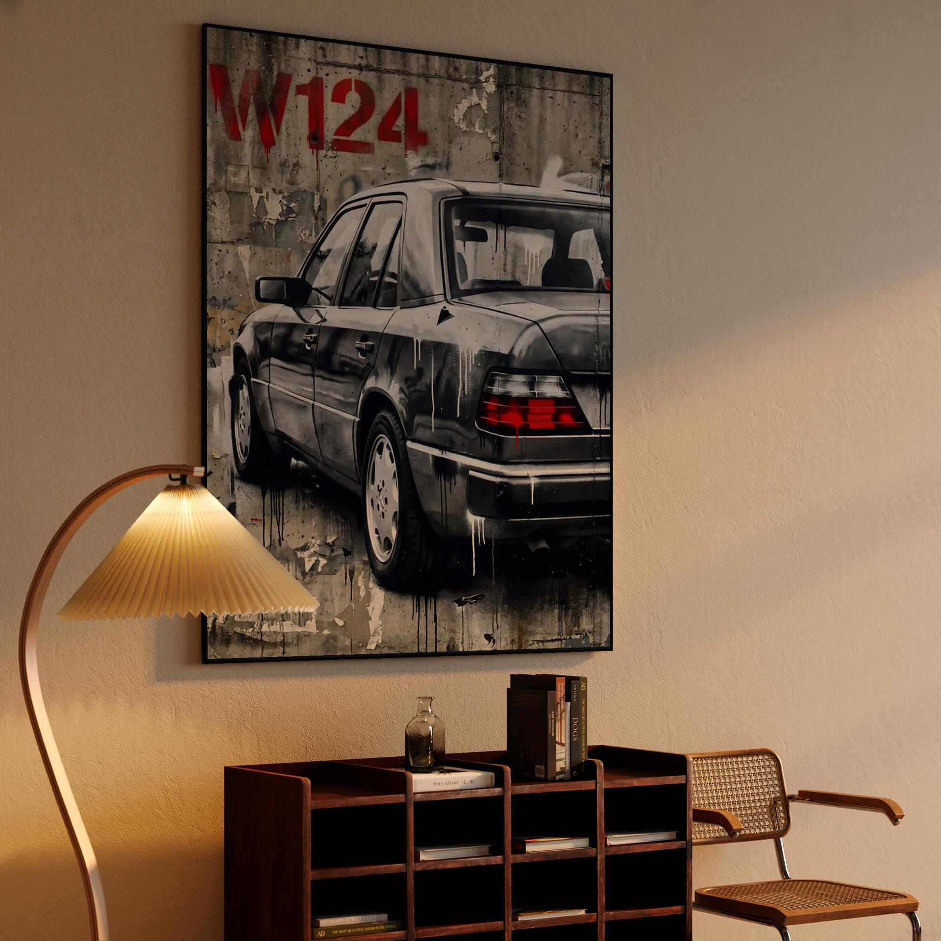 W124 Street Legacy: Concrete Mural Art