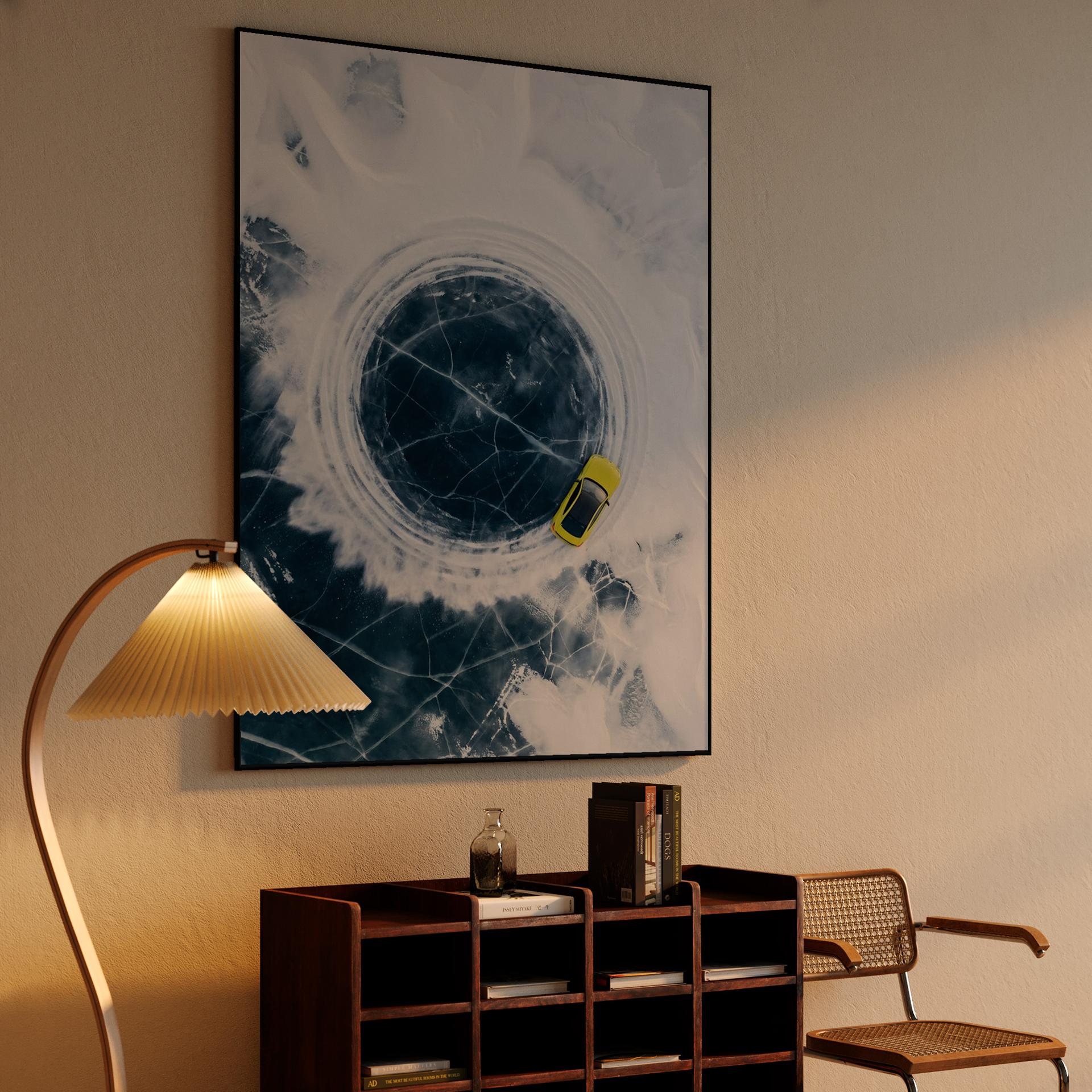 BMW M4 Aerial Ice Drift Photography