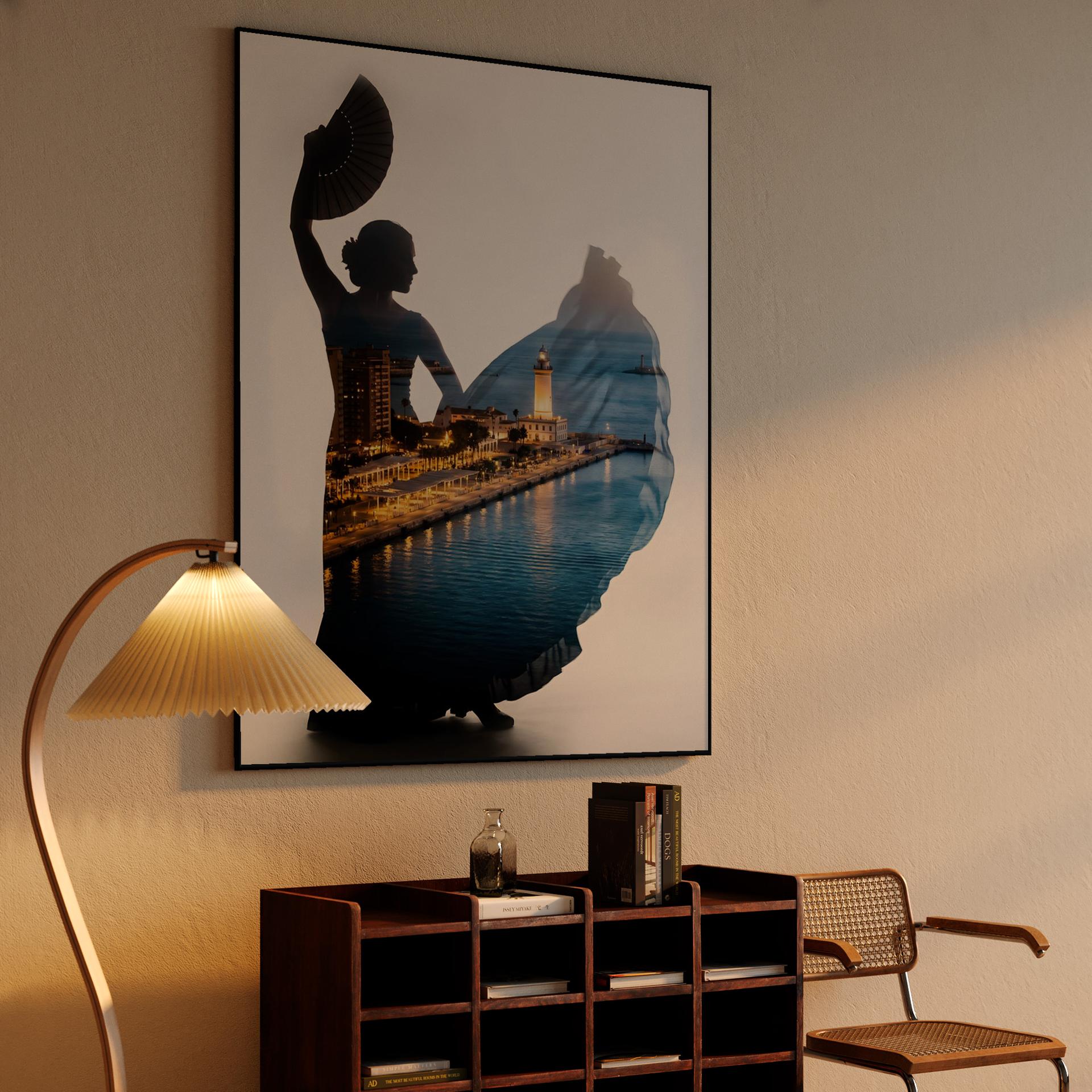 The Dancer's Shore: Málaga Port Double Exposure