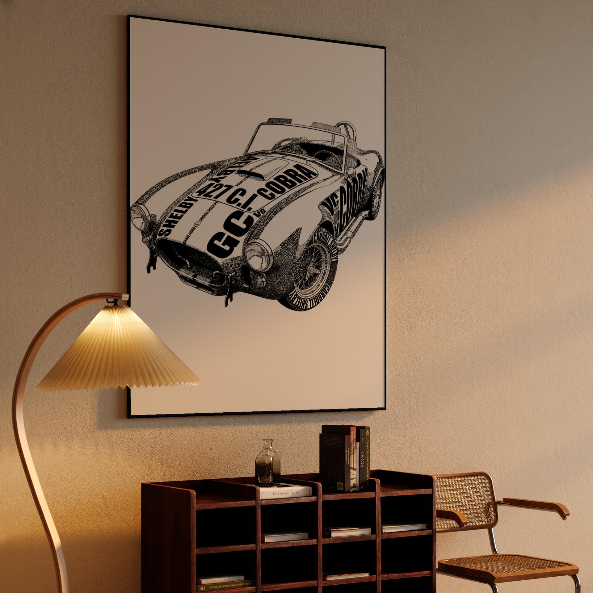 Shelby Cobra 427 Typography Calligram