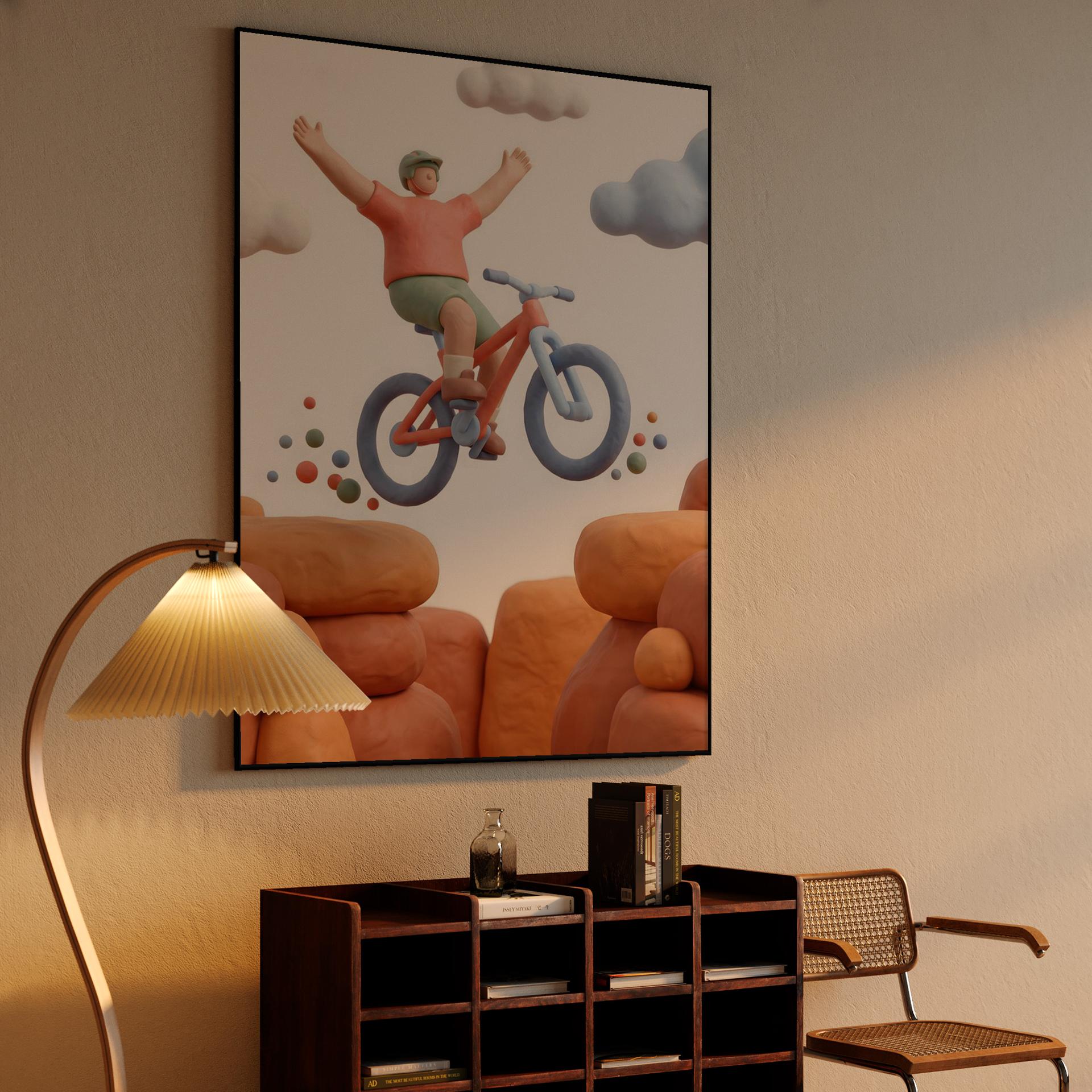 Joy of the Leap: 3D Clay Mountain Biking Adventure