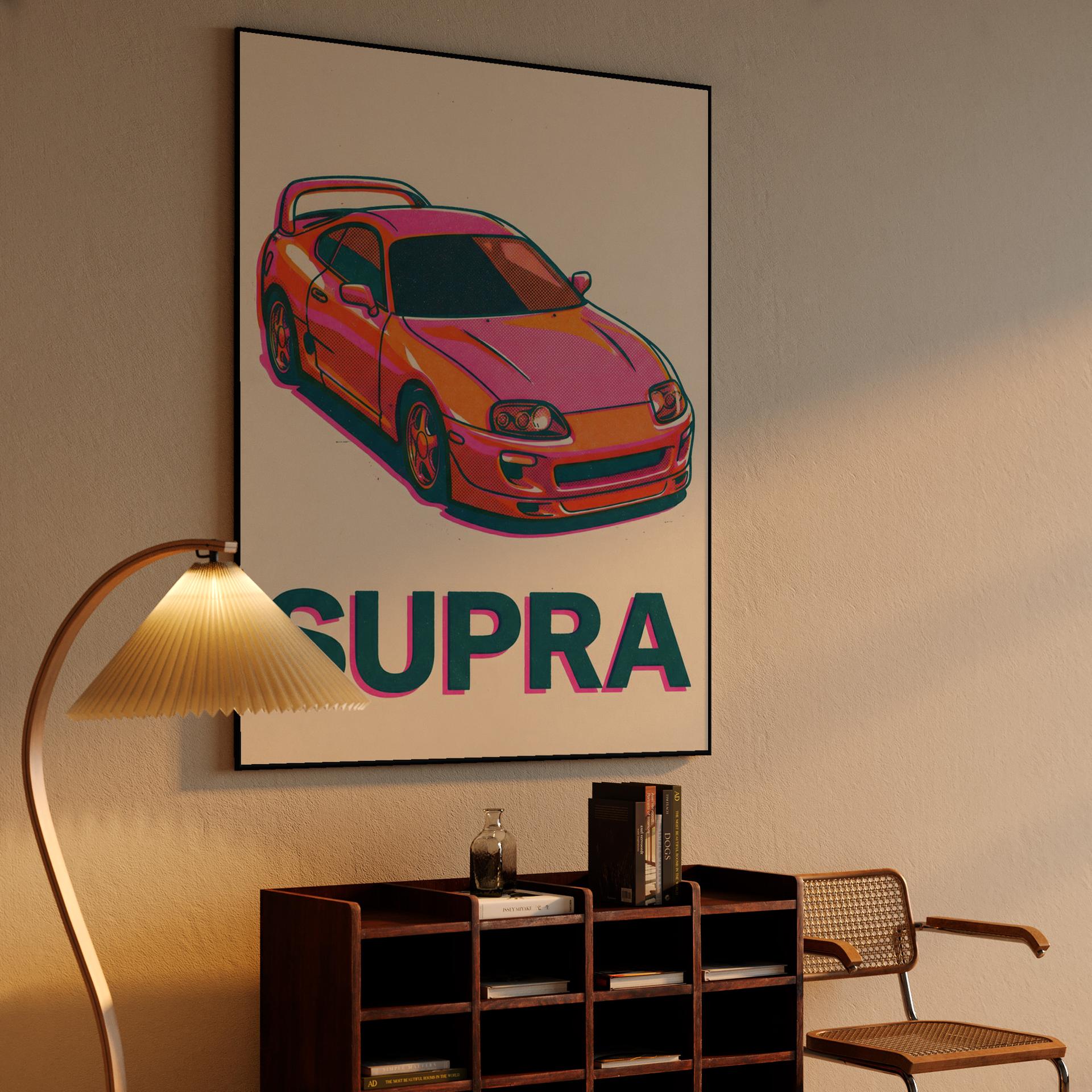 Vibrant Halftone Toyota Supra A80