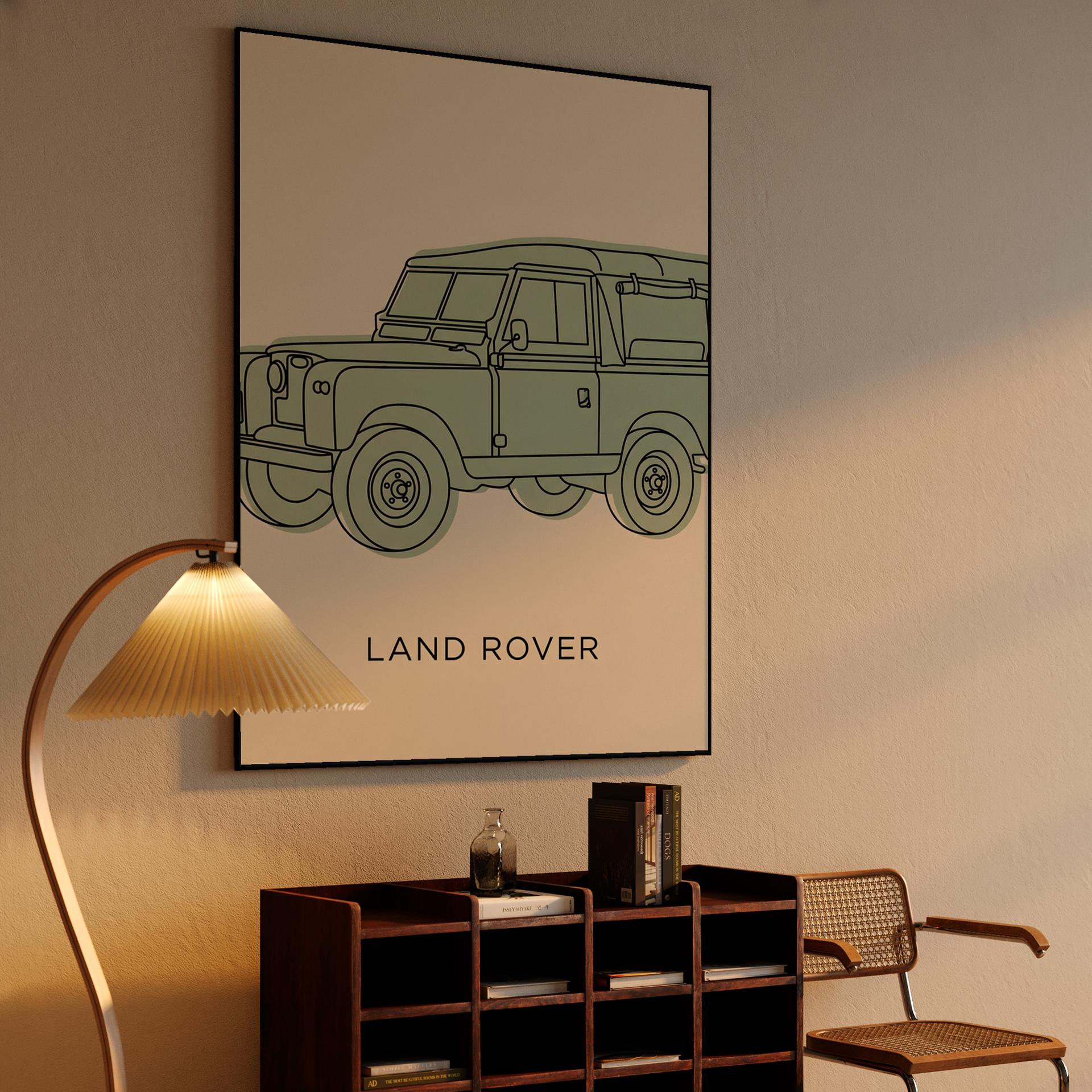 Land Rover Series IIA: Minimalist Line Art